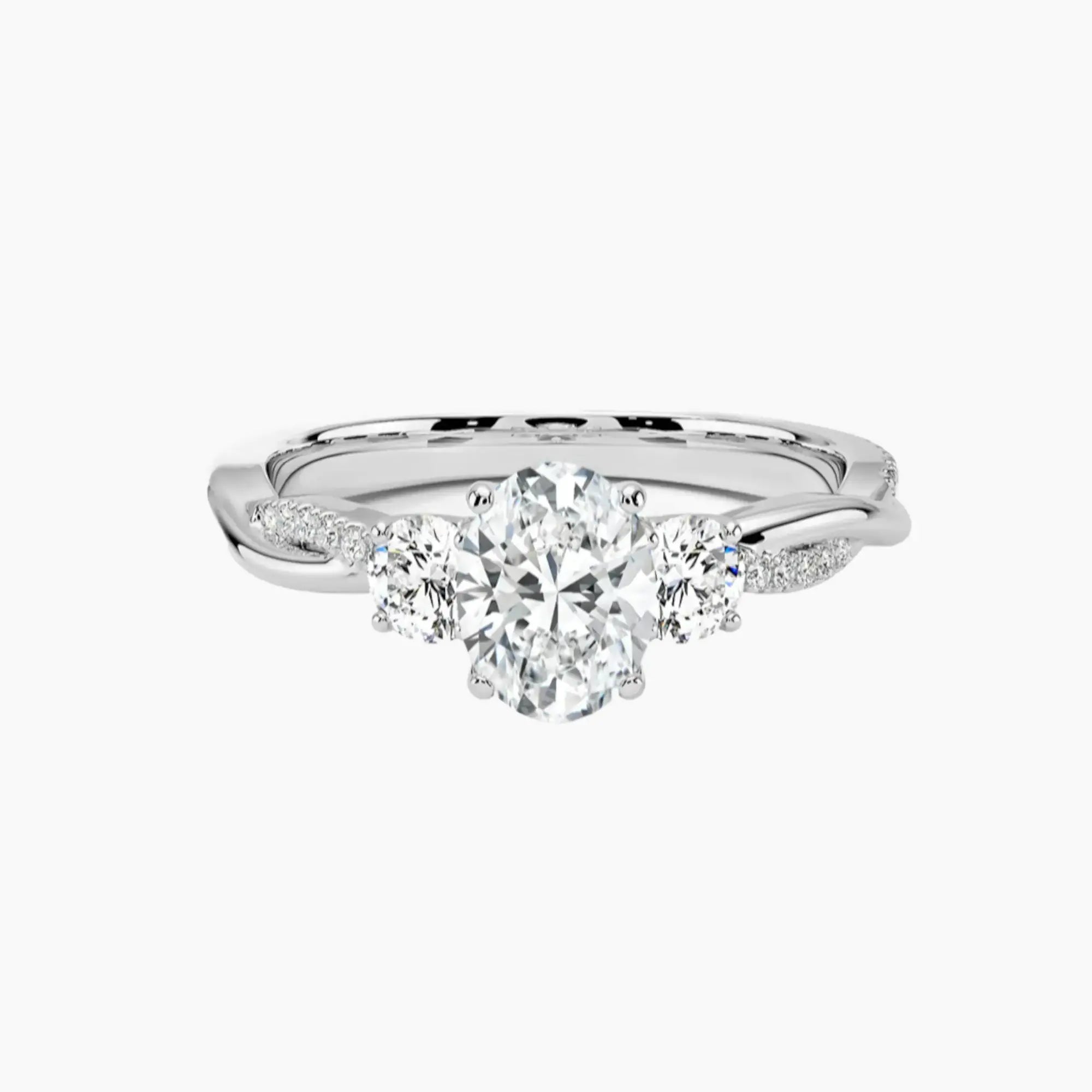 Calista Twisted Oval Designer 2 Carat Lab Grown Diamond Engagement Ring in 18K Rose Gold
