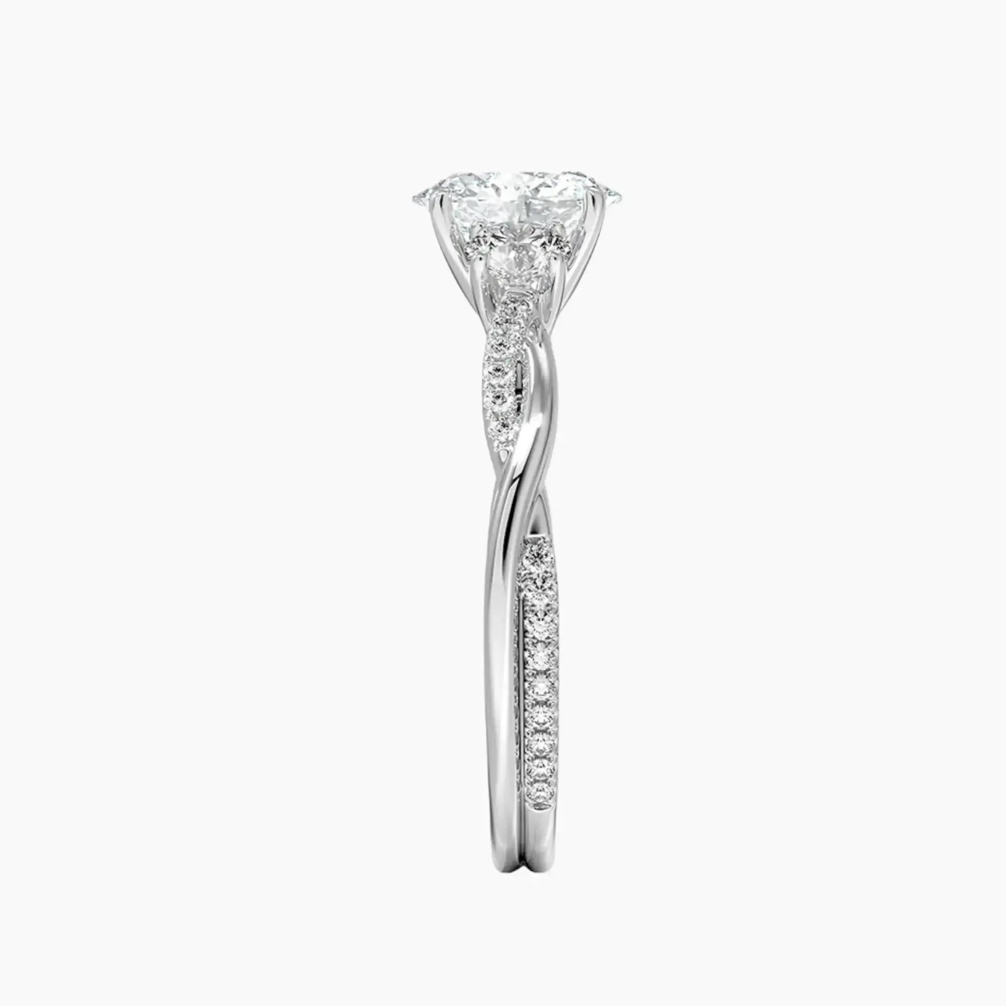 Calista Twisted Oval Designer 2.5 Carat Lab Grown Diamond Engagement Ring in 14K Yellow Gold