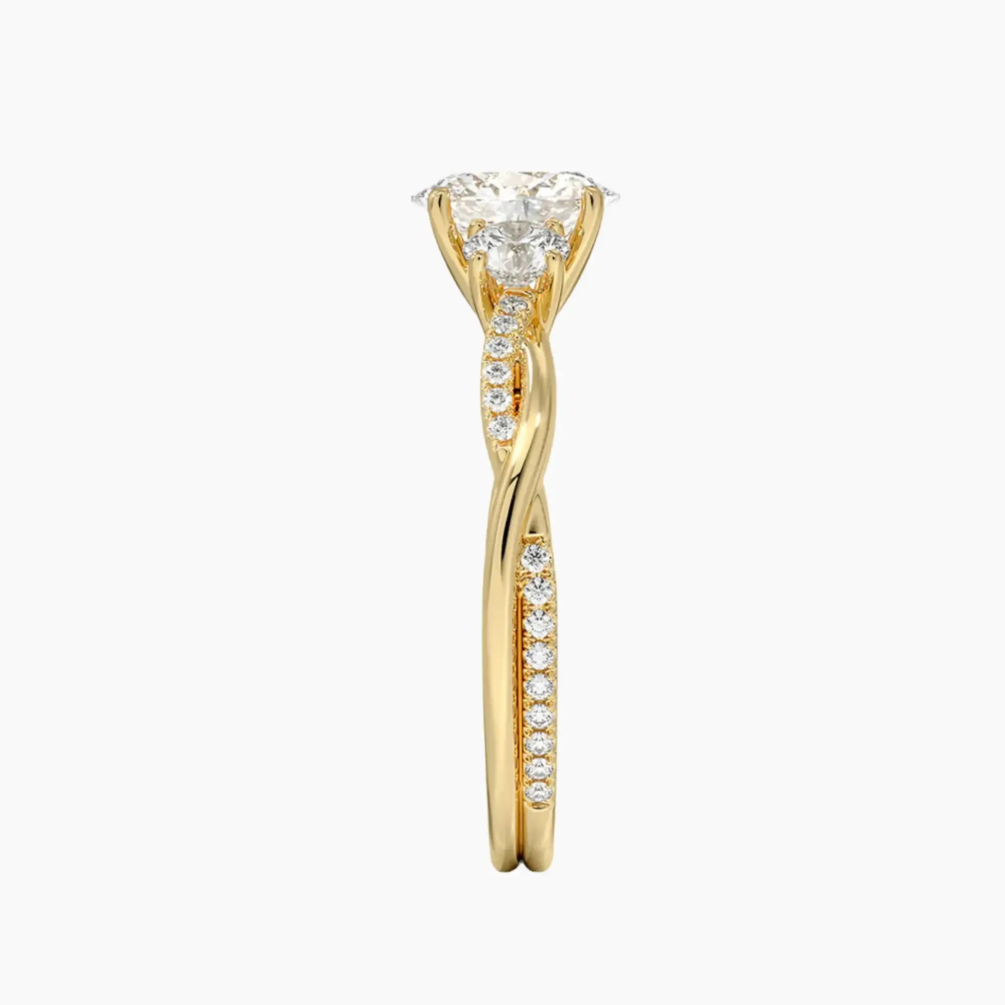Calista Twisted Oval Designer 2.5 Carat Lab Grown Diamond Engagement Ring in 18K White Gold