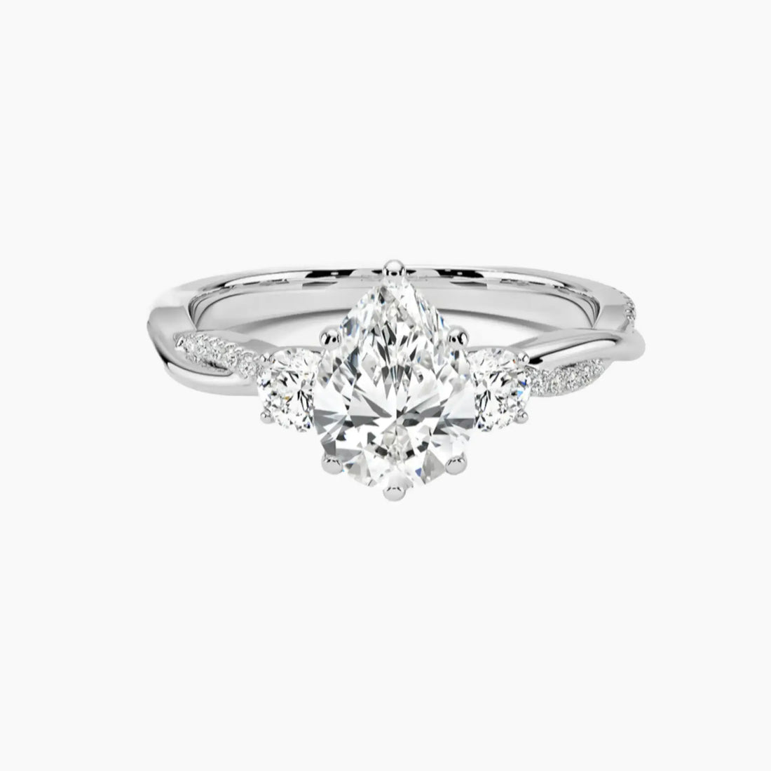 Calista Twisted Pear Designer Diamond Ring Setting in 18K Rose Gold