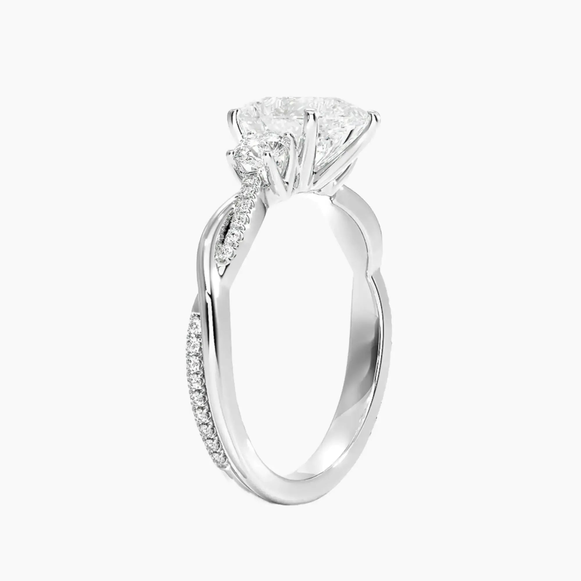 Calista Twisted Pear Designer 2.5 Carat Lab Grown Diamond Engagement Ring in 14K Yellow Gold