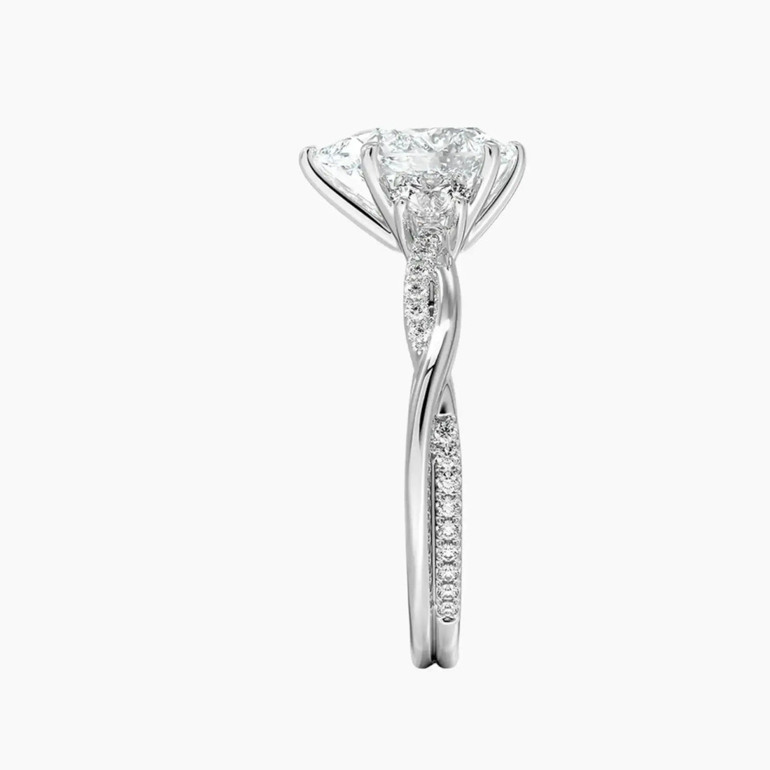 Calista Twisted Pear Designer Diamond Ring Setting in 18K Yellow Gold