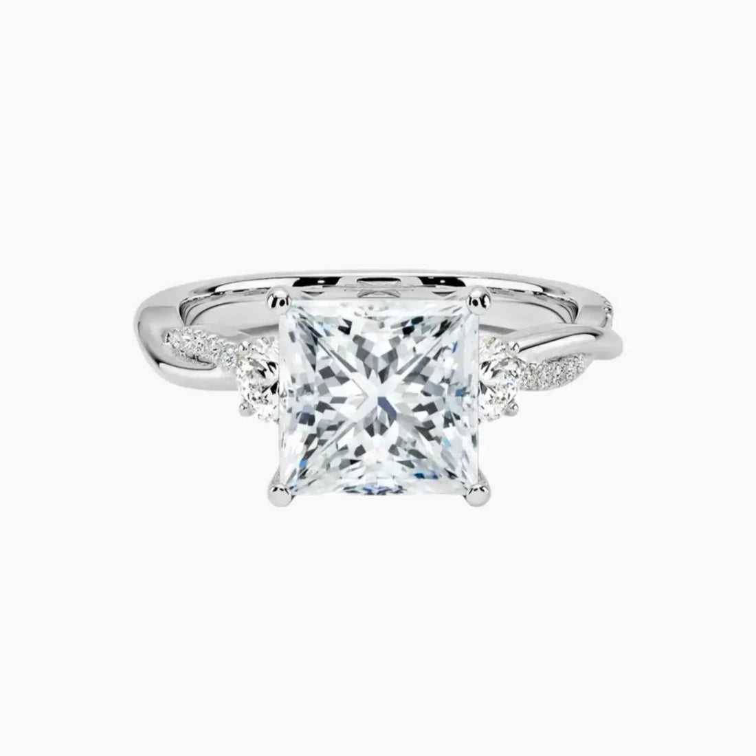 Calista Twisted Princess Designer 1 Carat Lab Grown Diamond Engagement Ring in 18K Rose Gold