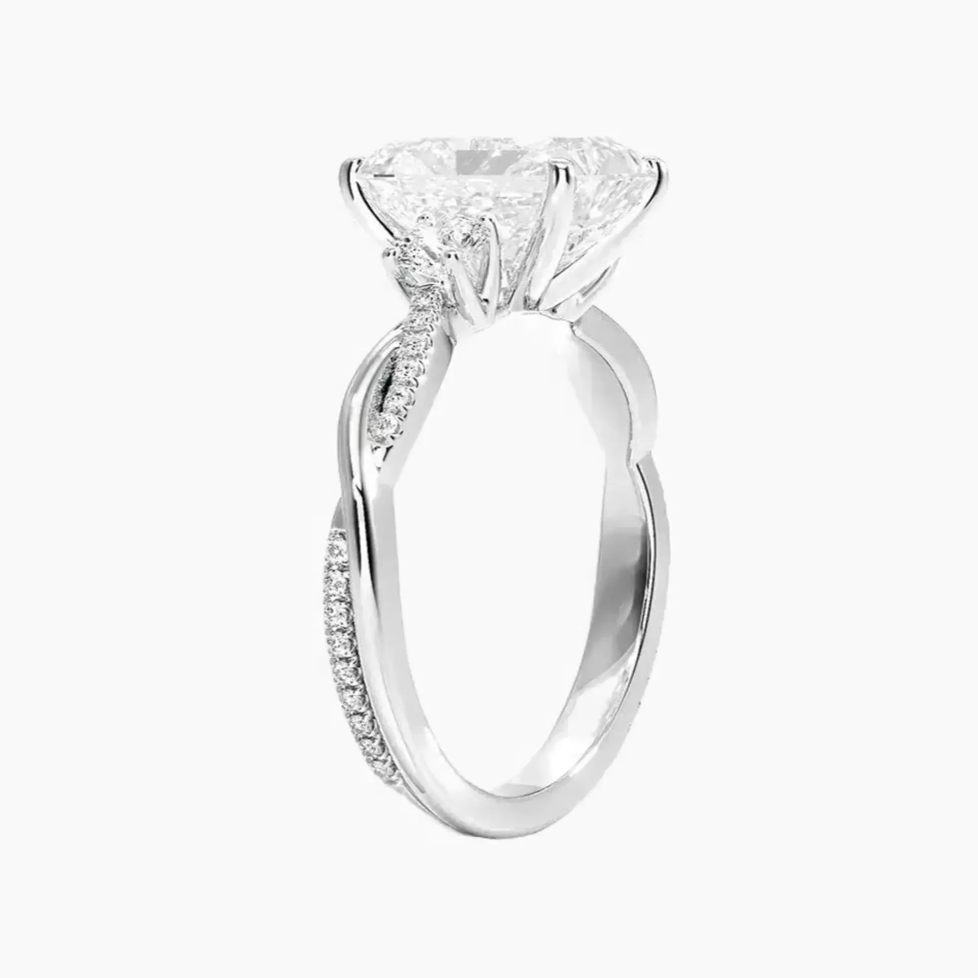 Calista Twisted Radiant Designer 1.5 Carat Lab Grown Diamond Engagement Ring in 14K Yellow Gold