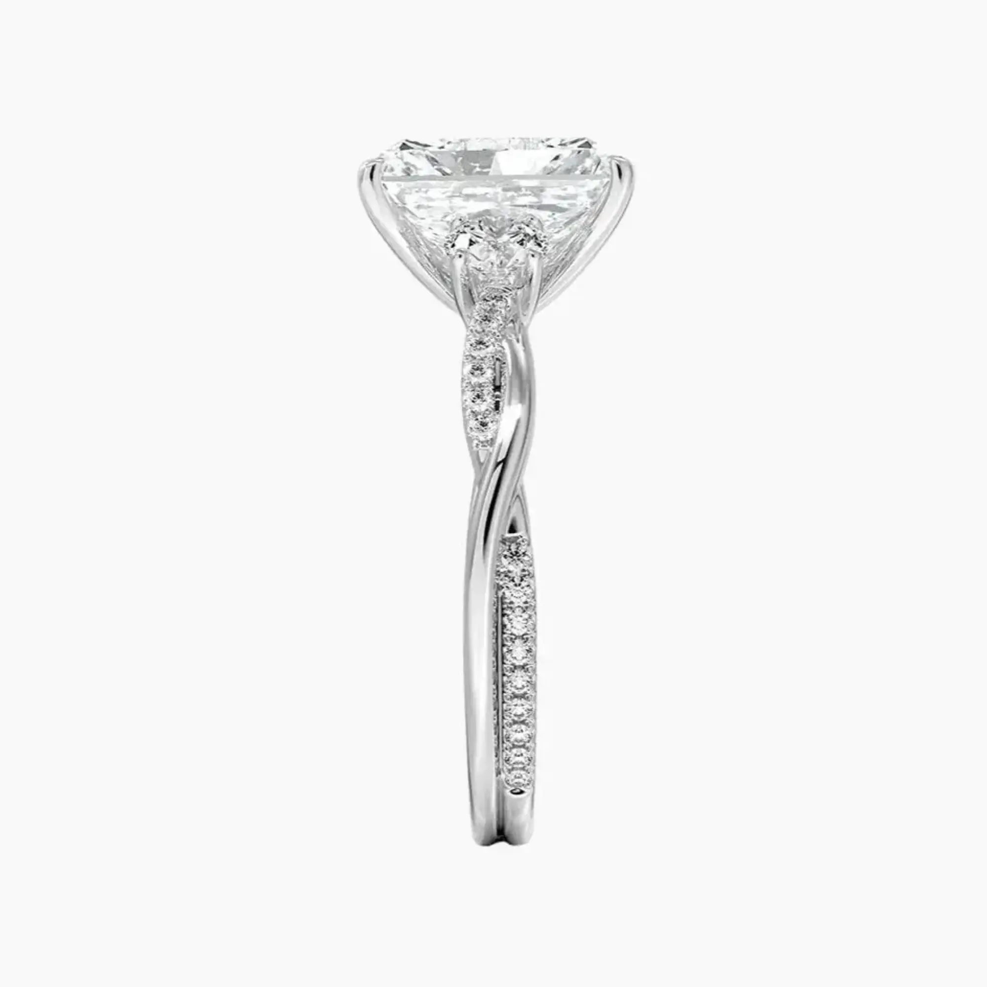 Calista Twisted Radiant Designer 2.5 Carat Lab Grown Diamond Engagement Ring in 18K Yellow Gold
