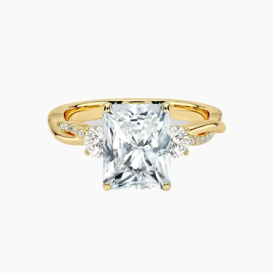 Calista Twisted Radiant Designer 2 Carat Lab Grown Diamond Engagement Ring in 14K Rose Gold