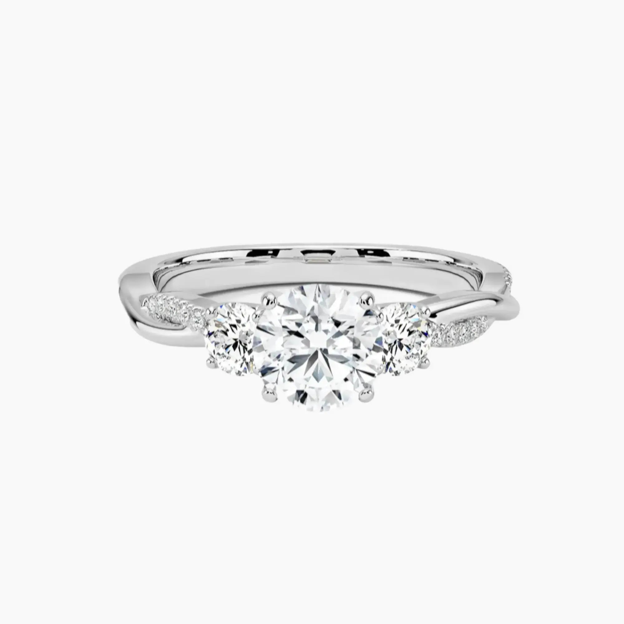 Calista Twisted Round Designer 1 Carat Lab Grown Diamond Engagement Ring in 18K Rose Gold