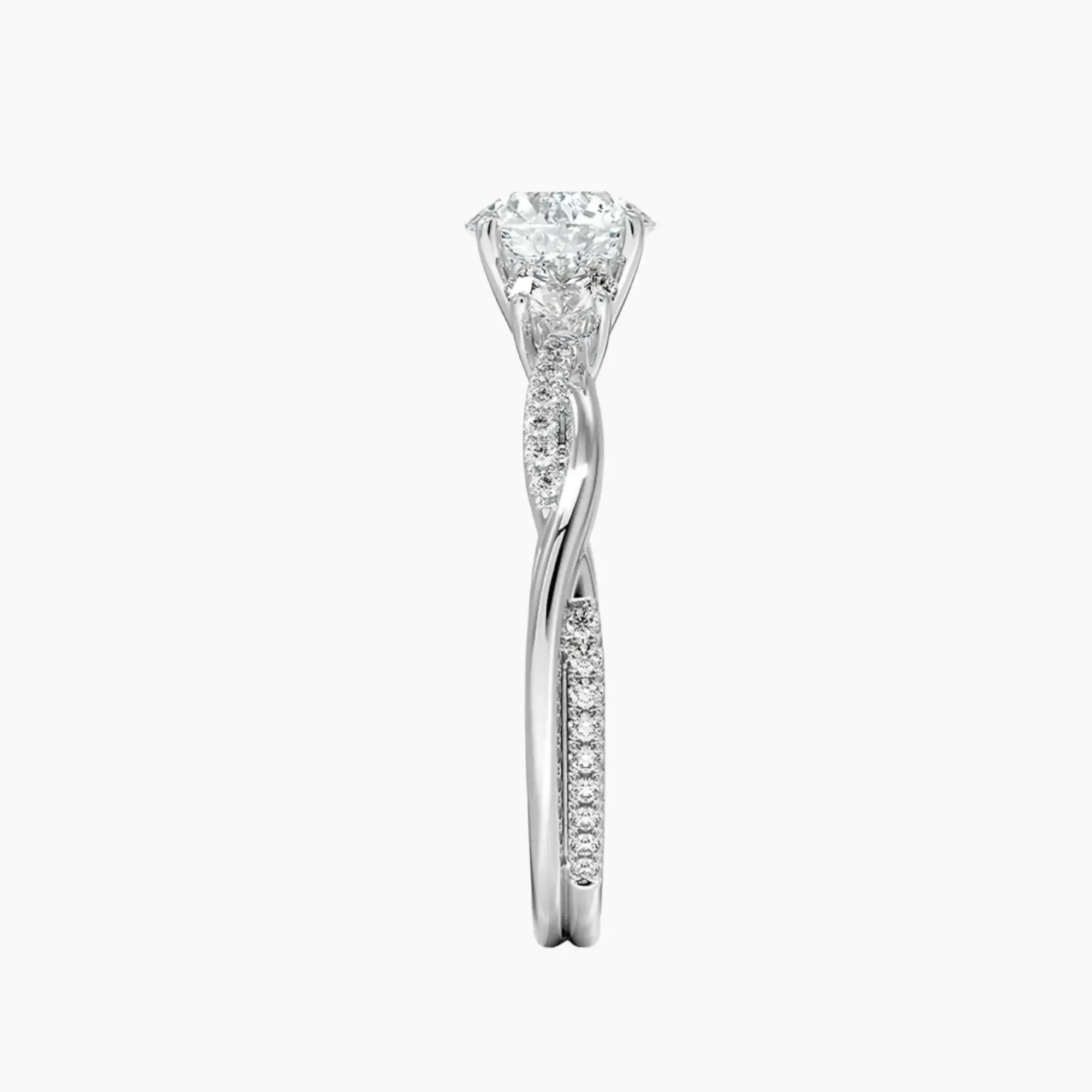 Calista Twisted Round Designer Diamond Ring Setting in 18K Yellow Gold