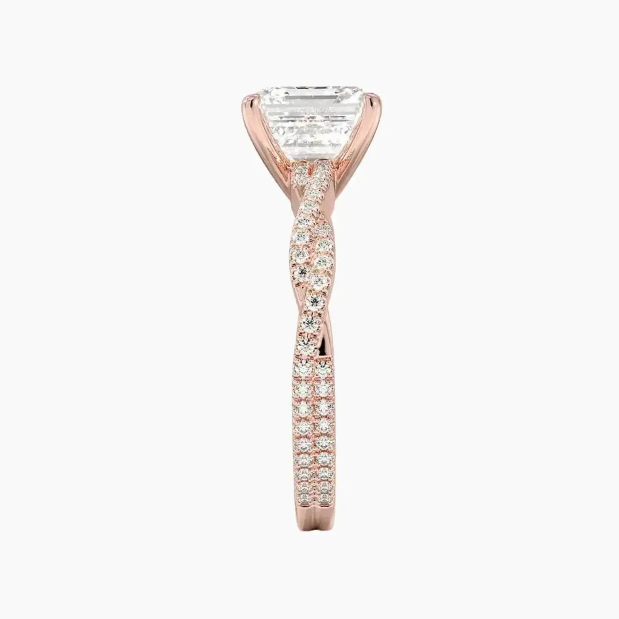 Briar Asscher Designer 2.5 Carat Lab Grown Diamond Engagement Ring in 14K White Gold