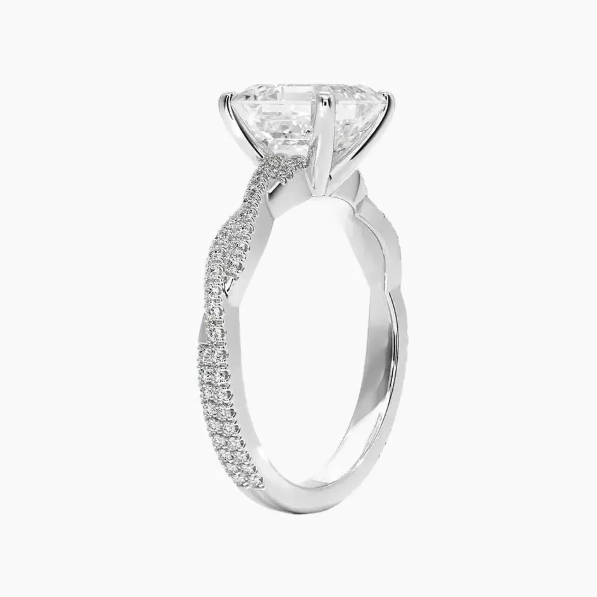 Cassia Asscher Designer 3 Carat Lab Grown Diamond Engagement Ring in 18K Rose Gold