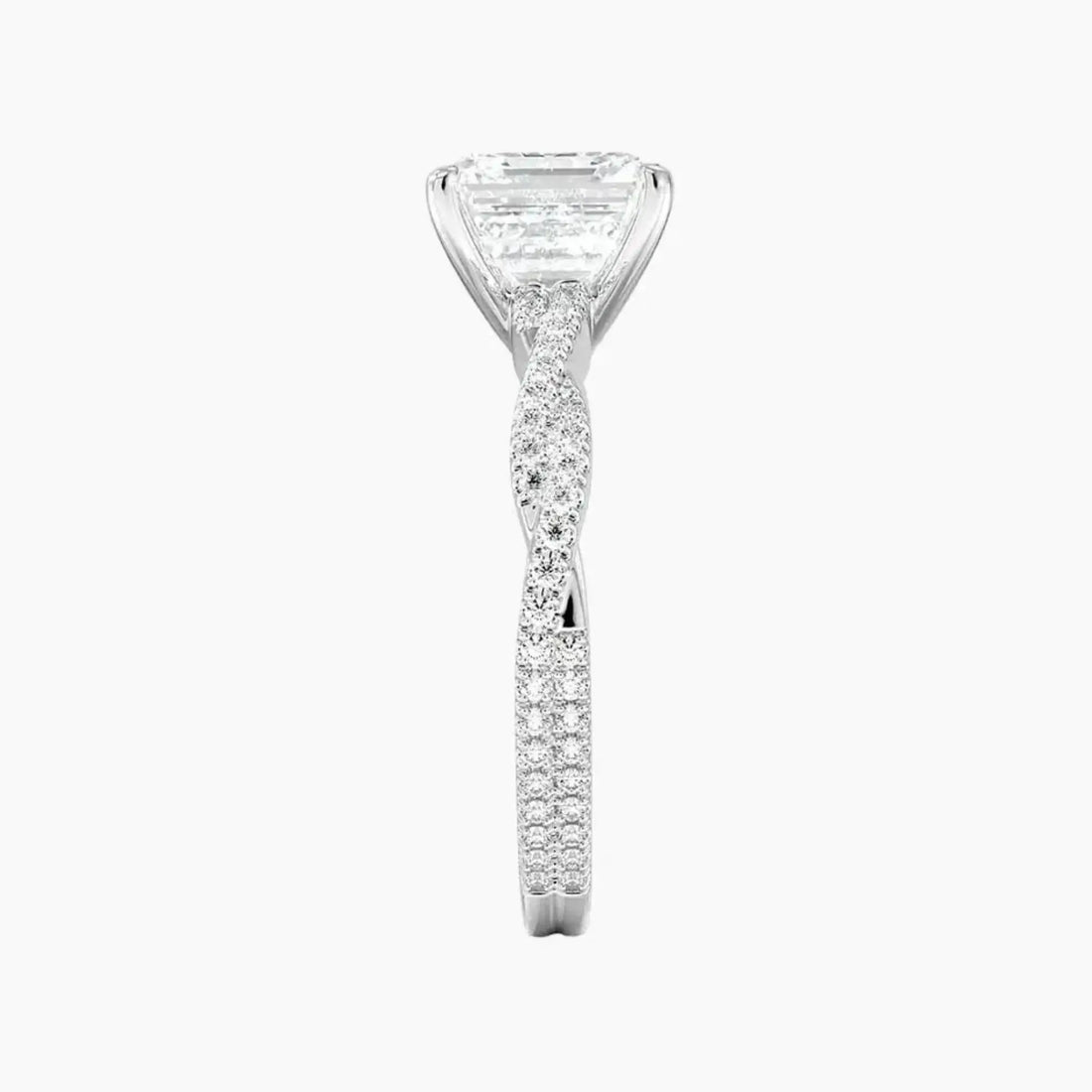 Cassia Asscher Designer 3 Carat Lab Grown Diamond Engagement Ring in 14K Yellow Gold