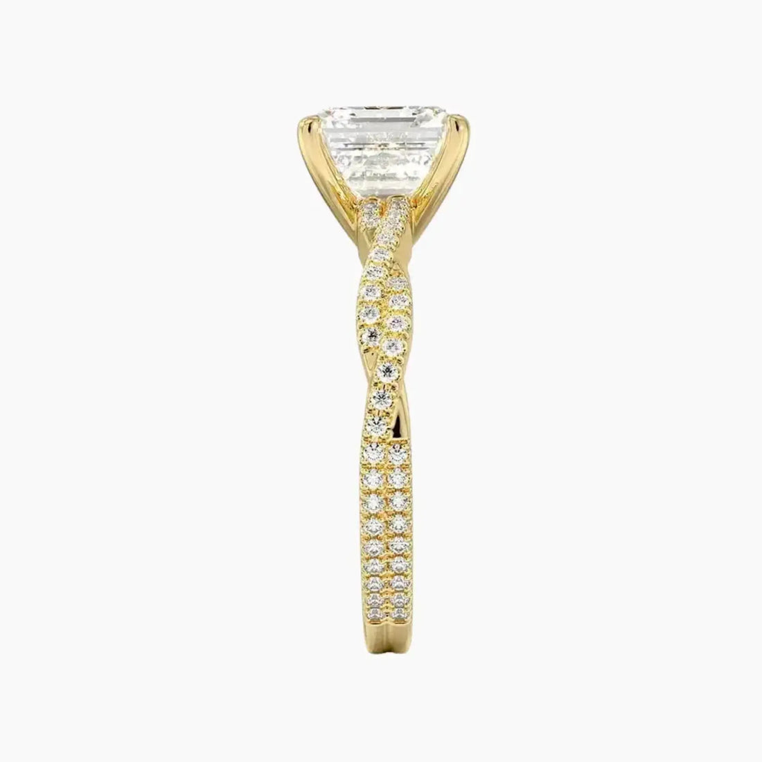 Briar Asscher Designer 1.5 Carat Lab Grown Diamond Engagement Ring in 18K Yellow Gold