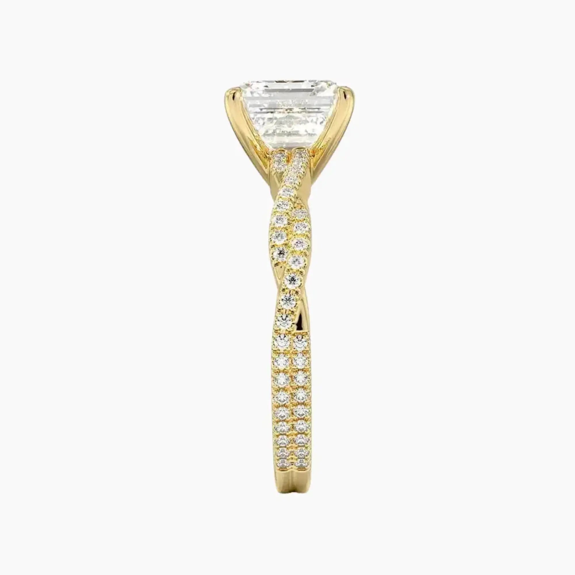 Briar Asscher Designer 2.5 Carat Lab Grown Diamond Engagement Ring in 18K White Gold