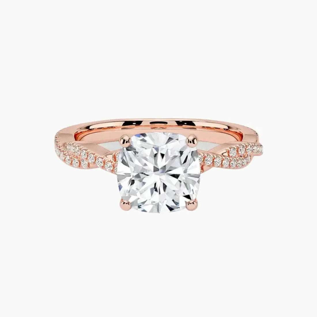 Briar Cushion Designer 3 Carat Lab Grown Diamond Engagement Ring in 18K Yellow Gold