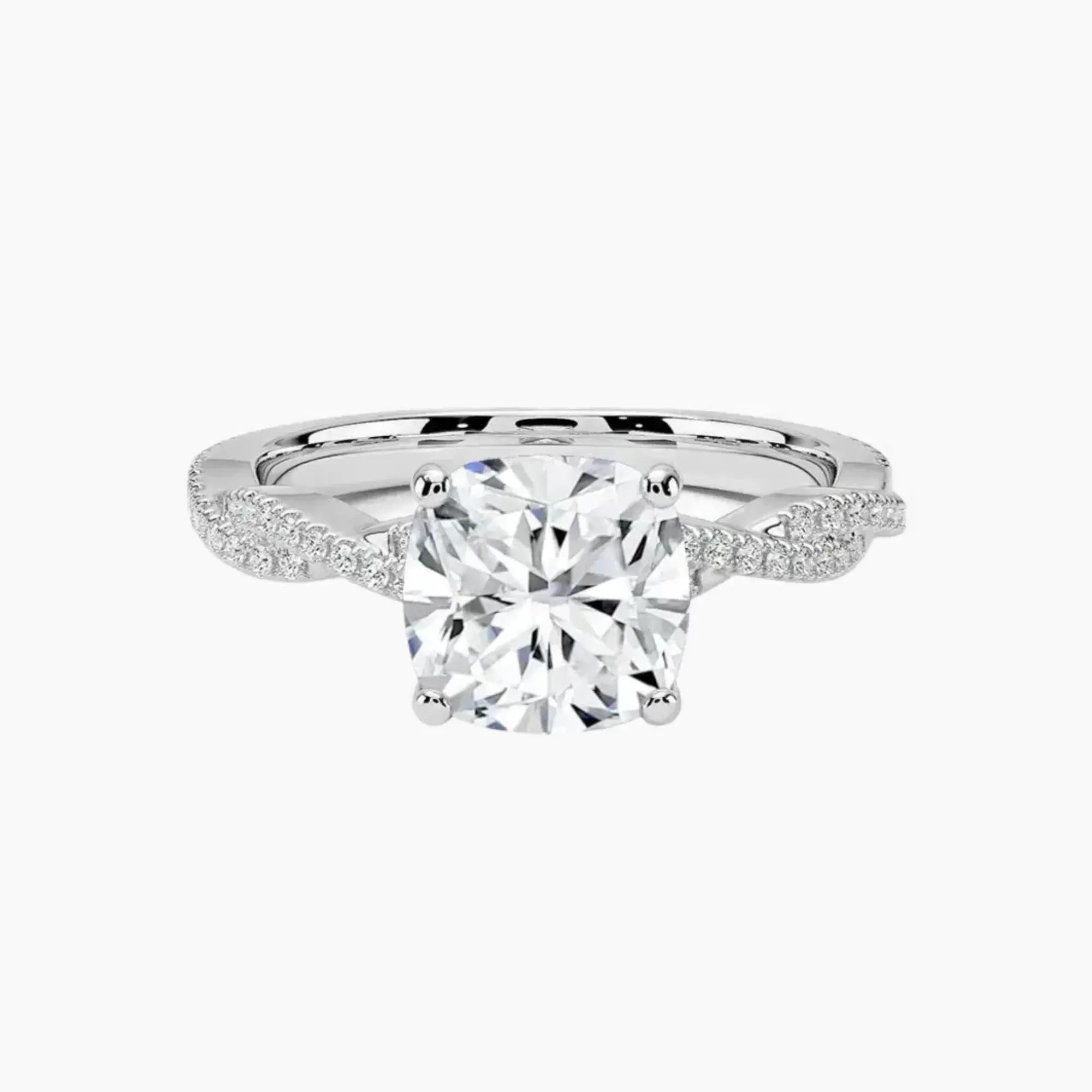 Cassia Cushion Designer 3 Carat Lab Grown Diamond Engagement Ring in 14K Rose Gold