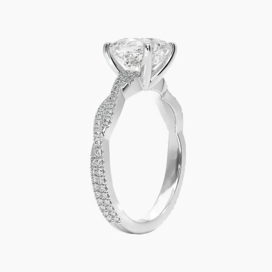 Cassia Cushion Designer 1.5 Carat Lab Grown Diamond Engagement Ring in 18K White Gold