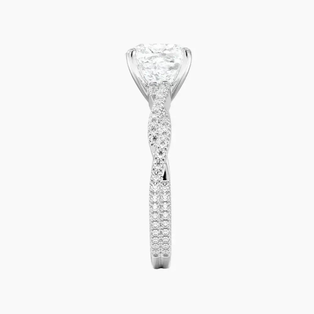 Briar Cushion Designer 2 Carat Lab Grown Diamond Engagement Ring in 18K White Gold