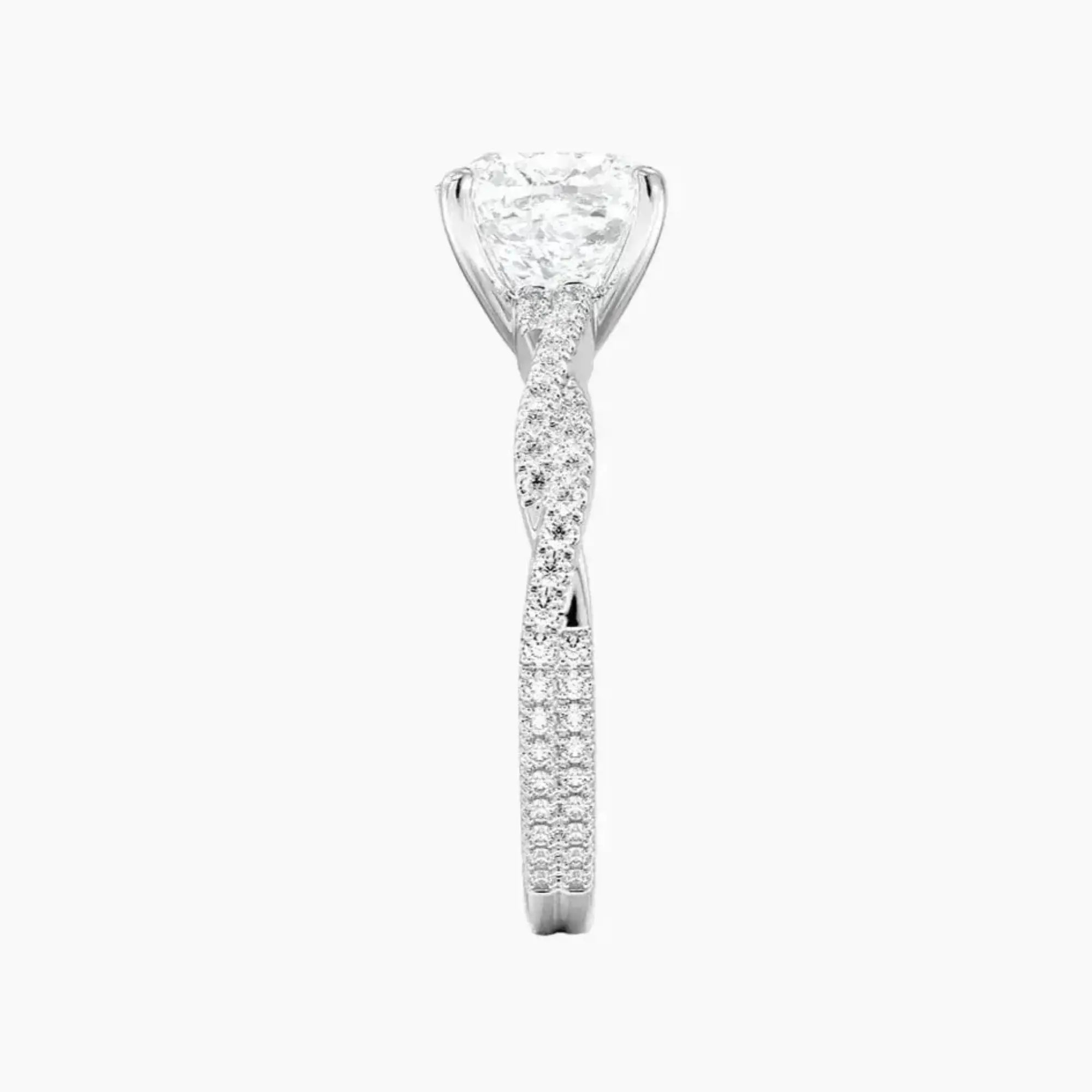 Cassia Cushion Designer 2.5 Carat Lab Grown Diamond Engagement Ring in 14K White Gold
