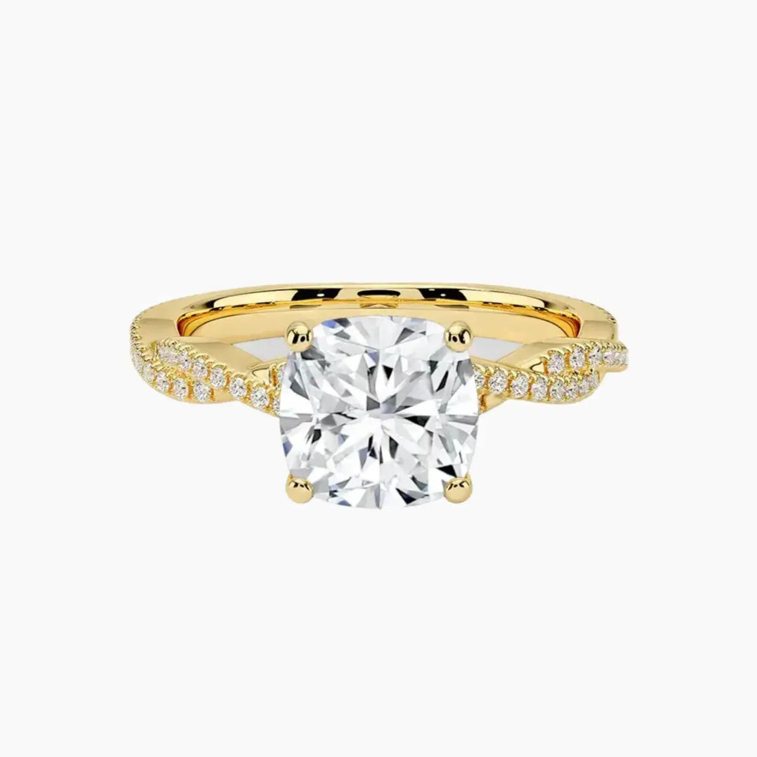 Cassia Cushion Designer Diamond Ring Setting in 18K Yellow Gold