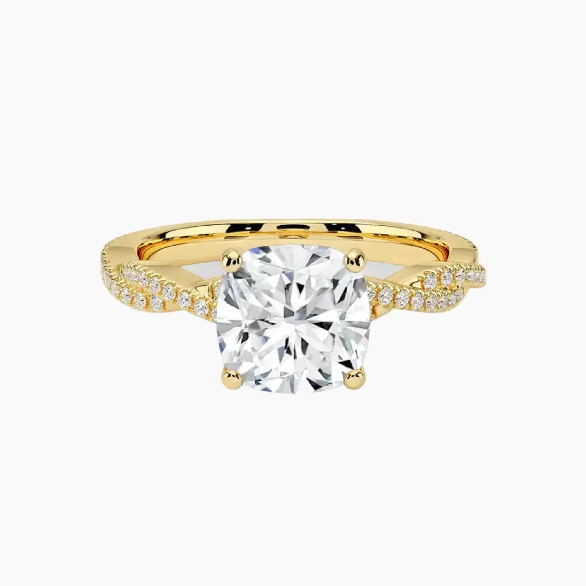 Cassia Cushion Designer 3 Carat Lab Grown Diamond Engagement Ring in 14K Rose Gold