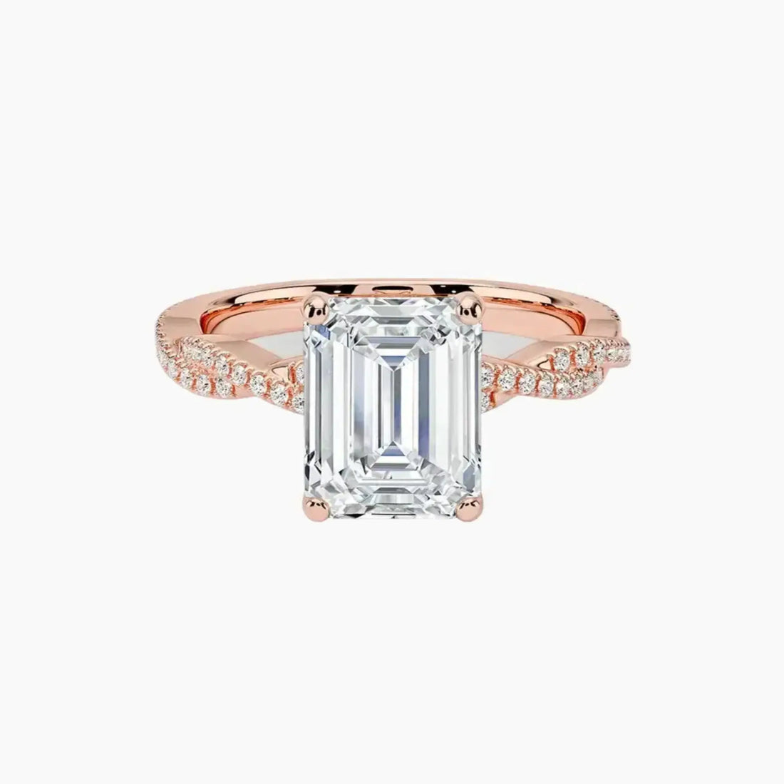 Briar Emerald Designer 2 Carat Lab Grown Diamond Engagement Ring in 14K Rose Gold
