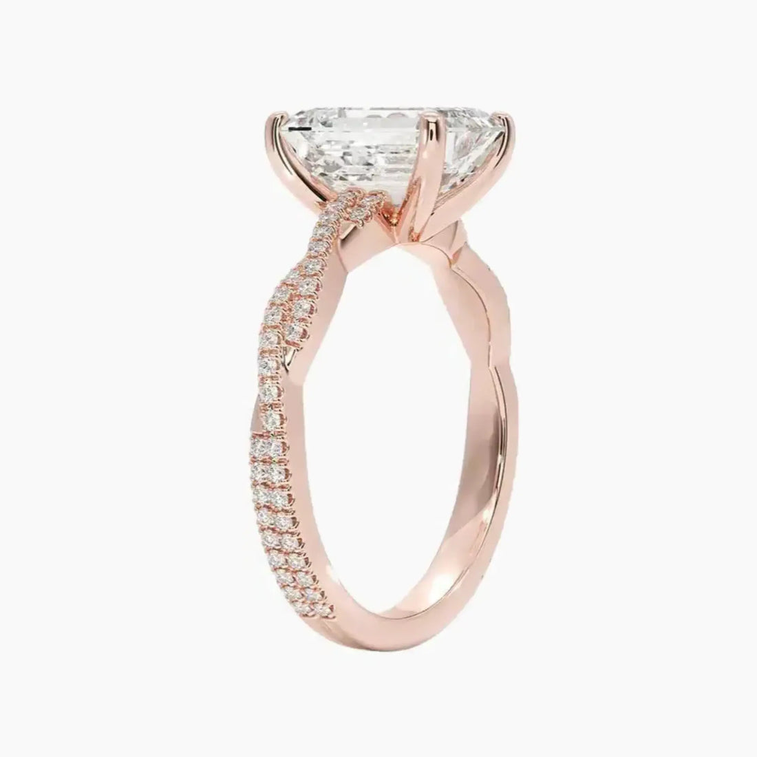 Briar Emerald Designer 1 Carat Lab Grown Diamond Engagement Ring in 18K White Gold