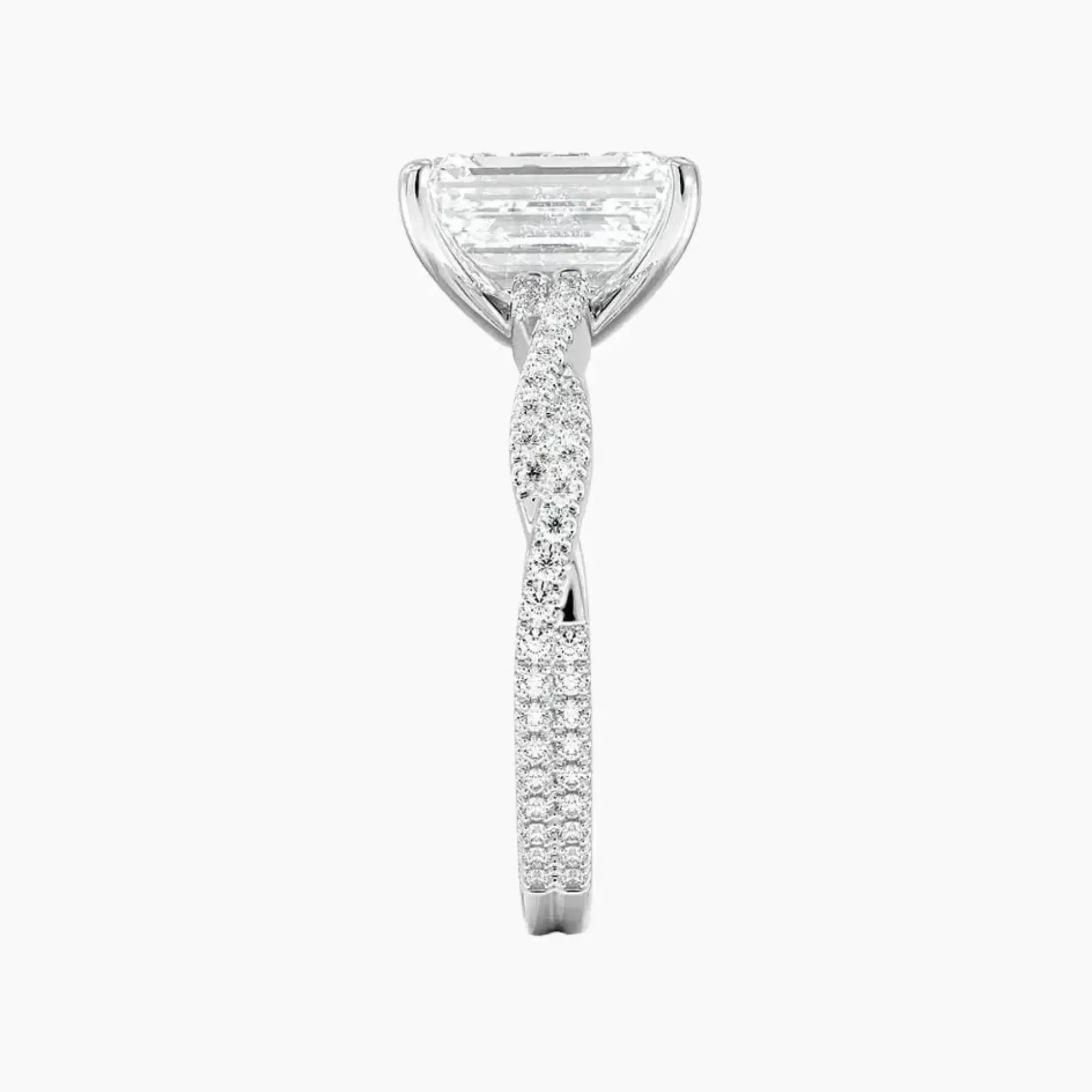 Cassia Emerald Designer 3 Carat Lab Grown Diamond Engagement Ring in 14K Rose Gold