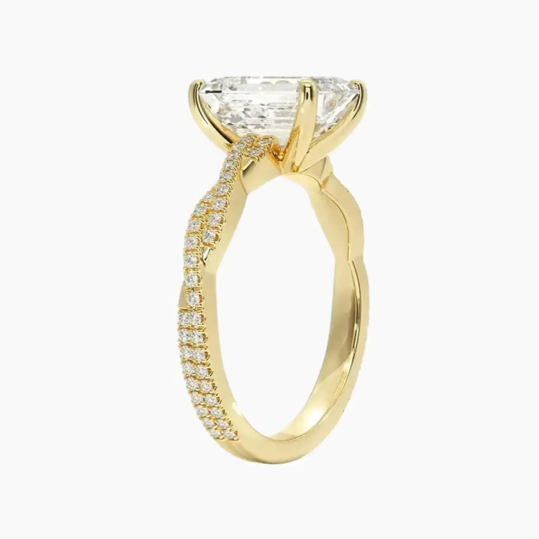 Briar Emerald Designer 3 Carat Lab Grown Diamond Engagement Ring in 18K White Gold