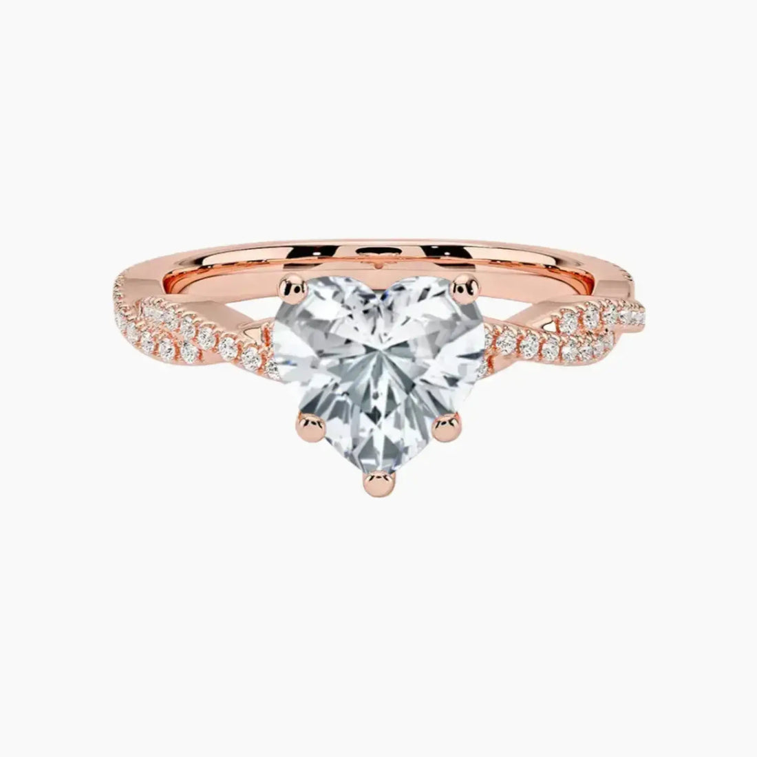Briar Heart Designer Diamond Ring Setting in 18K Rose Gold