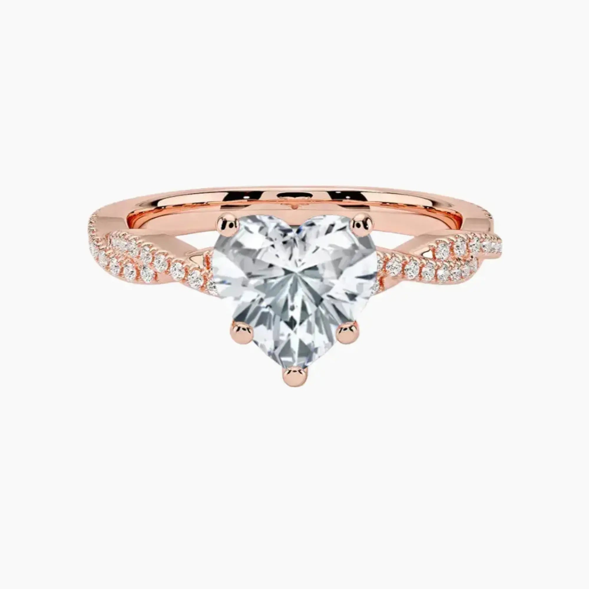 Cassia Heart Designer Diamond Ring Setting in 18K Yellow Gold