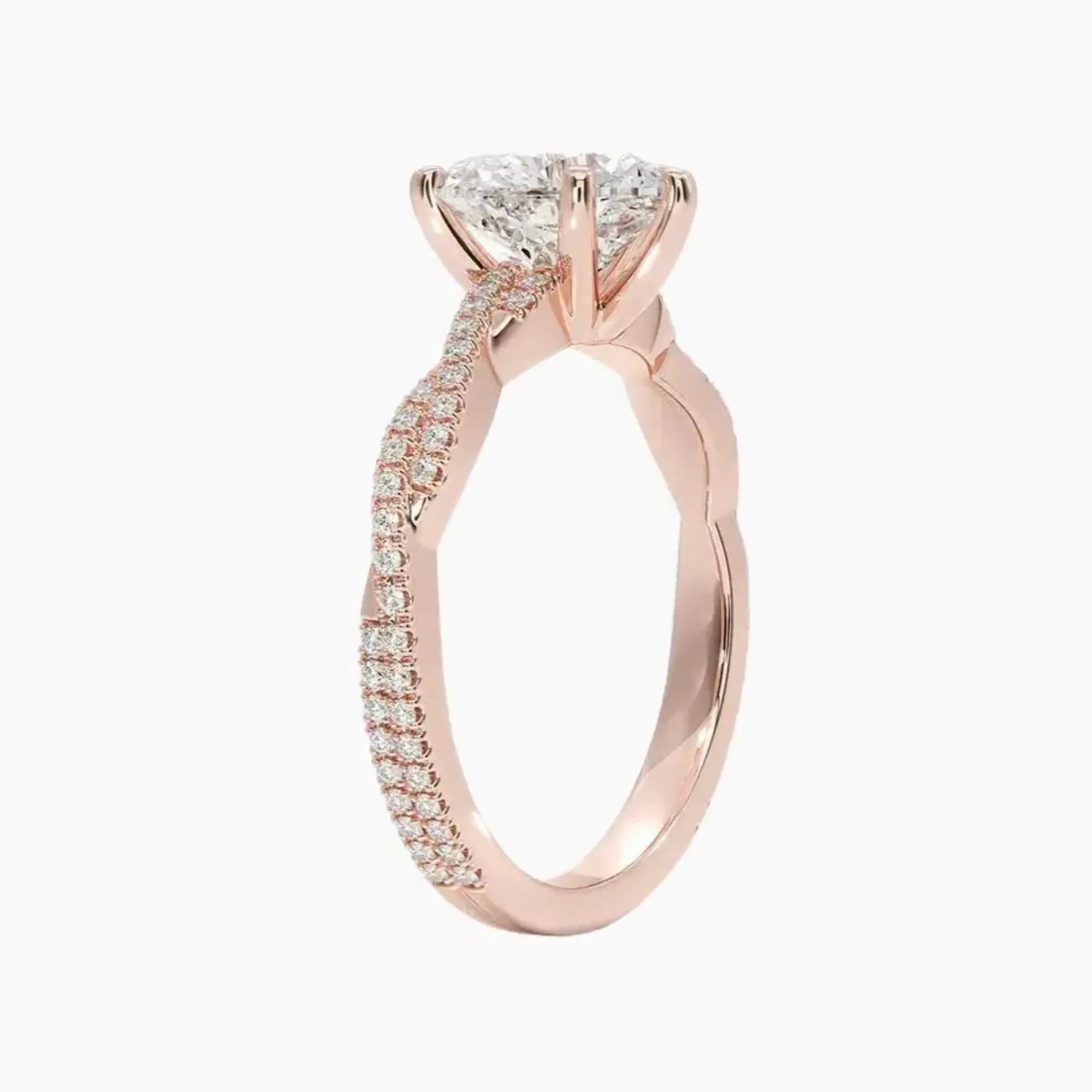 Briar Heart Designer Diamond Ring Setting in 14K White Gold