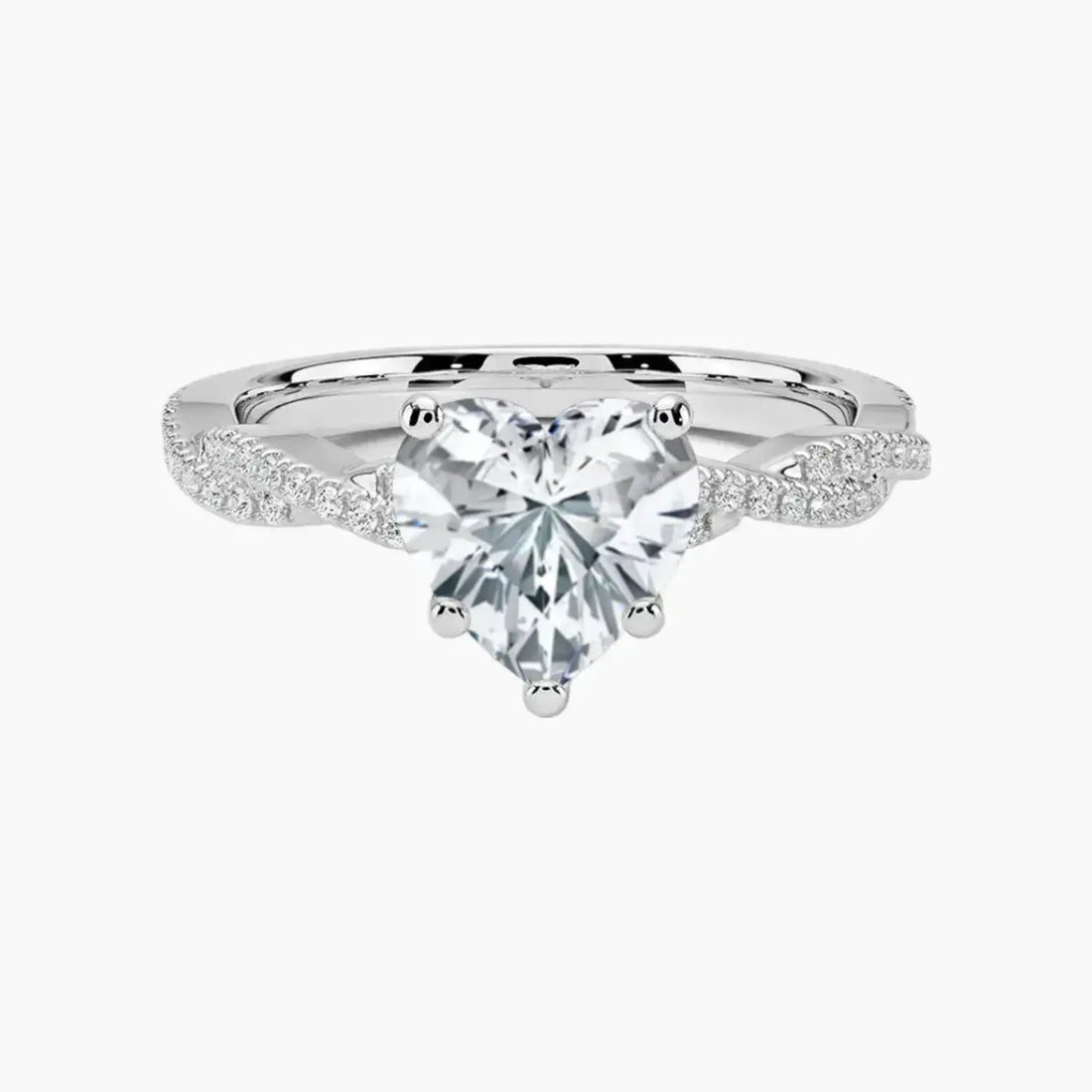 Briar Heart Designer 2 Carat Lab Grown Diamond Engagement Ring in 18K Rose Gold