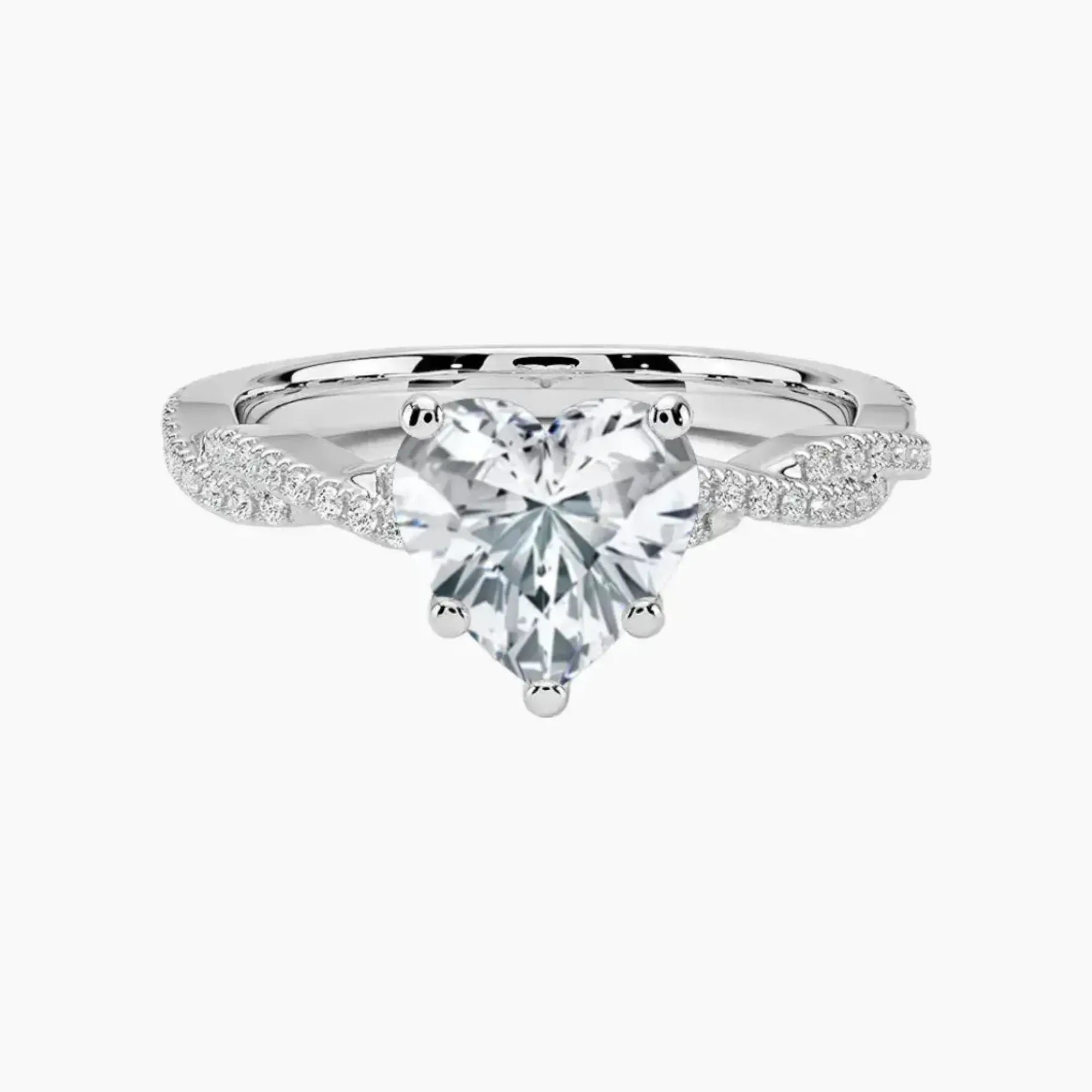 Cassia Heart Designer 3 Carat Lab Grown Diamond Engagement Ring in 14K Yellow Gold