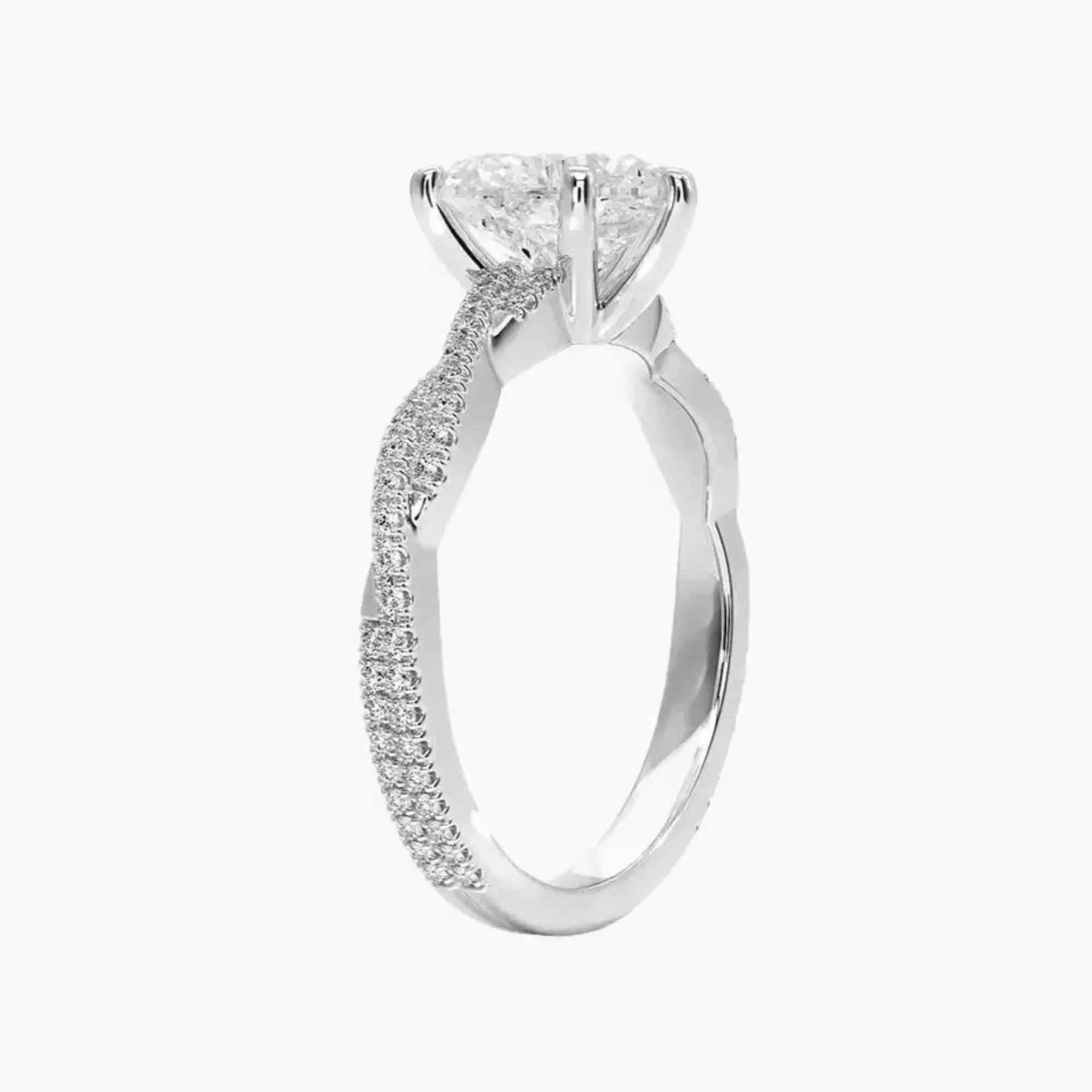 Briar Heart Designer 2.5 Carat Lab Grown Diamond Engagement Ring in 18K Yellow Gold