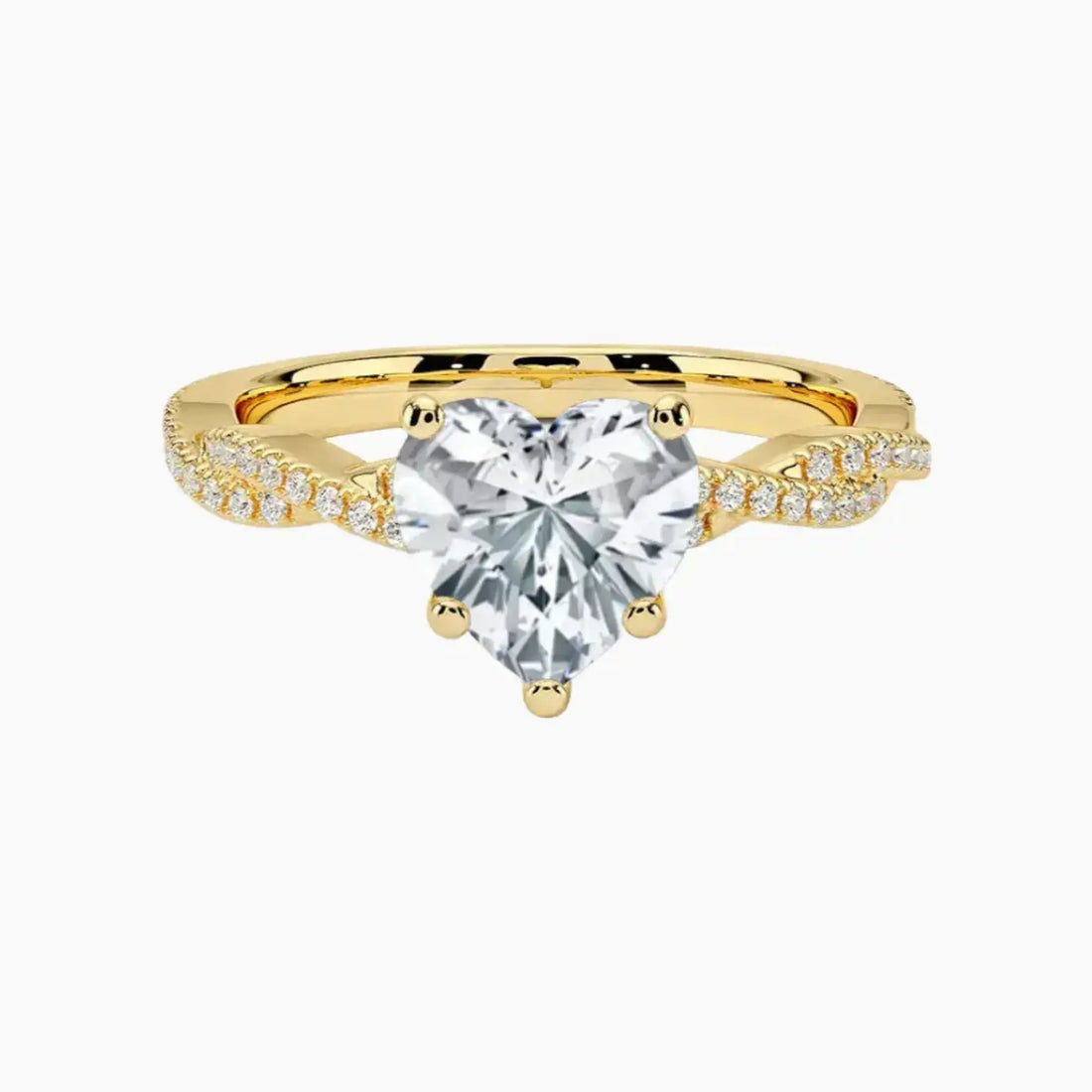 Cassia Heart Designer Diamond Ring Setting in 14K Yellow Gold