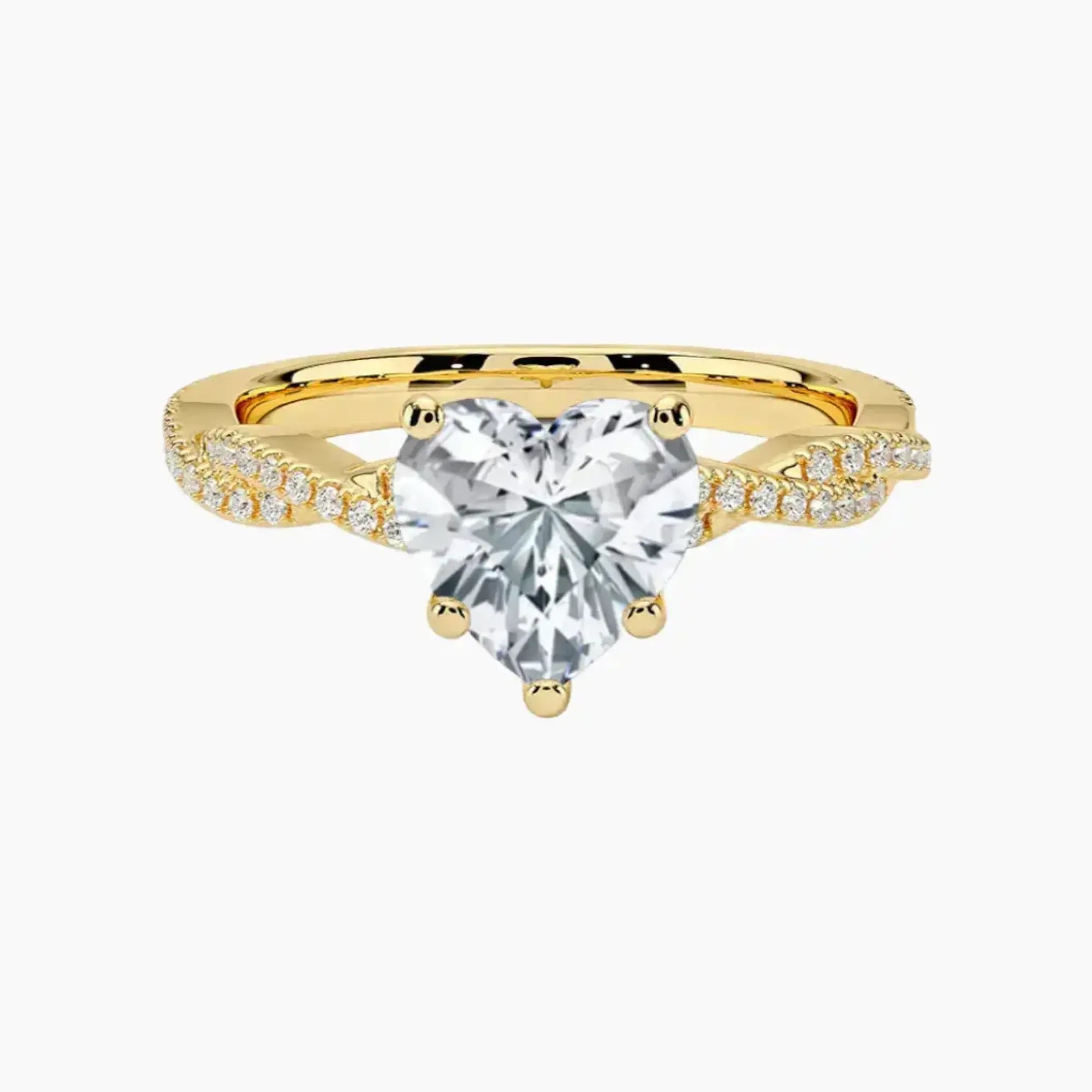Cassia Heart Designer 1.5 Carat Lab Grown Diamond Engagement Ring in 14K White Gold