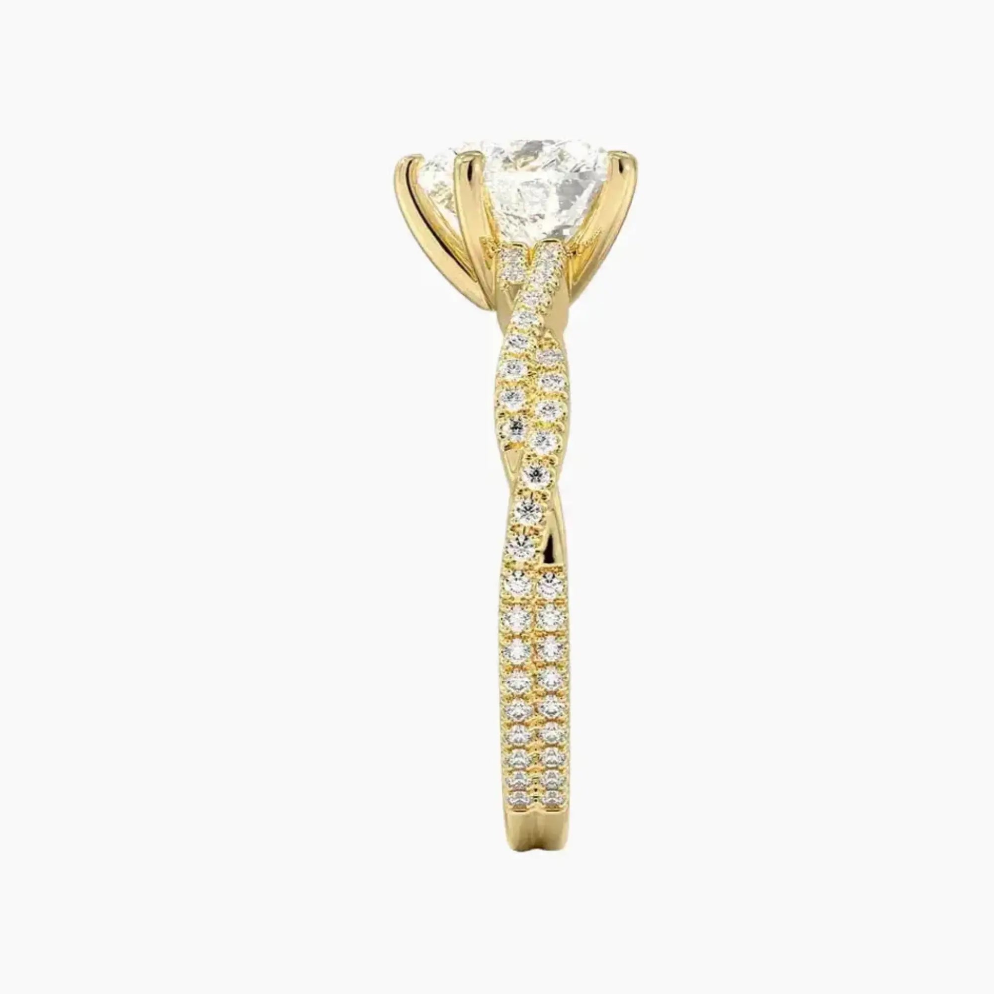 Briar Heart Designer 3 Carat Lab Grown Diamond Engagement Ring in 14K White Gold