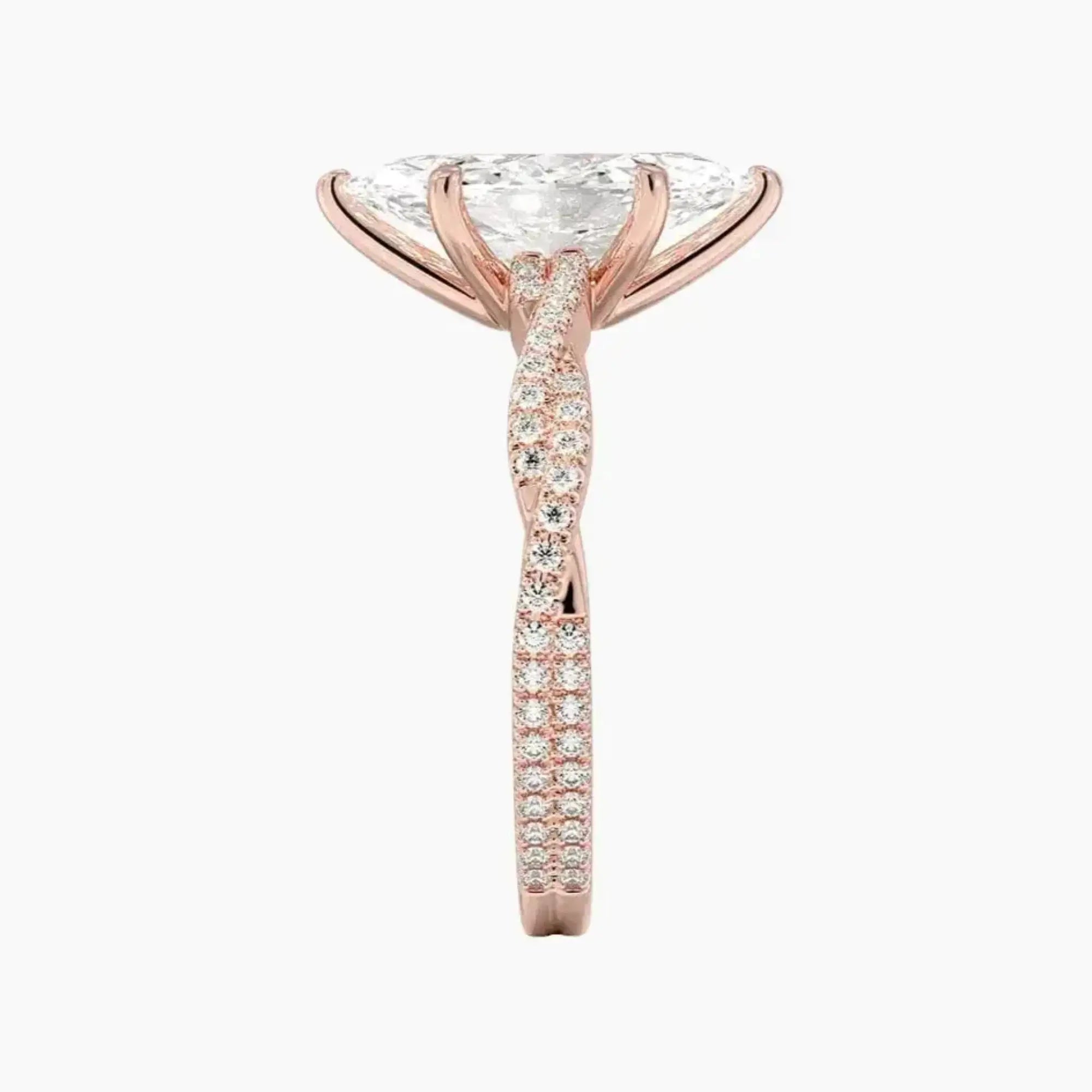 Cassia Marquise Designer 3 Carat Lab Grown Diamond Engagement Ring in 14K Yellow Gold