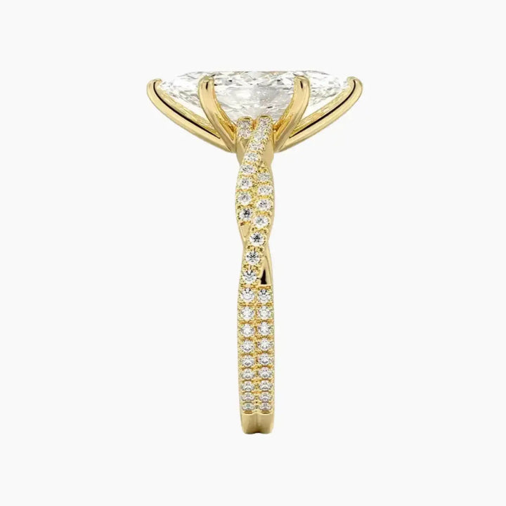 Cassia Marquise Designer 3 Carat Lab Grown Diamond Engagement Ring in 14K Rose Gold