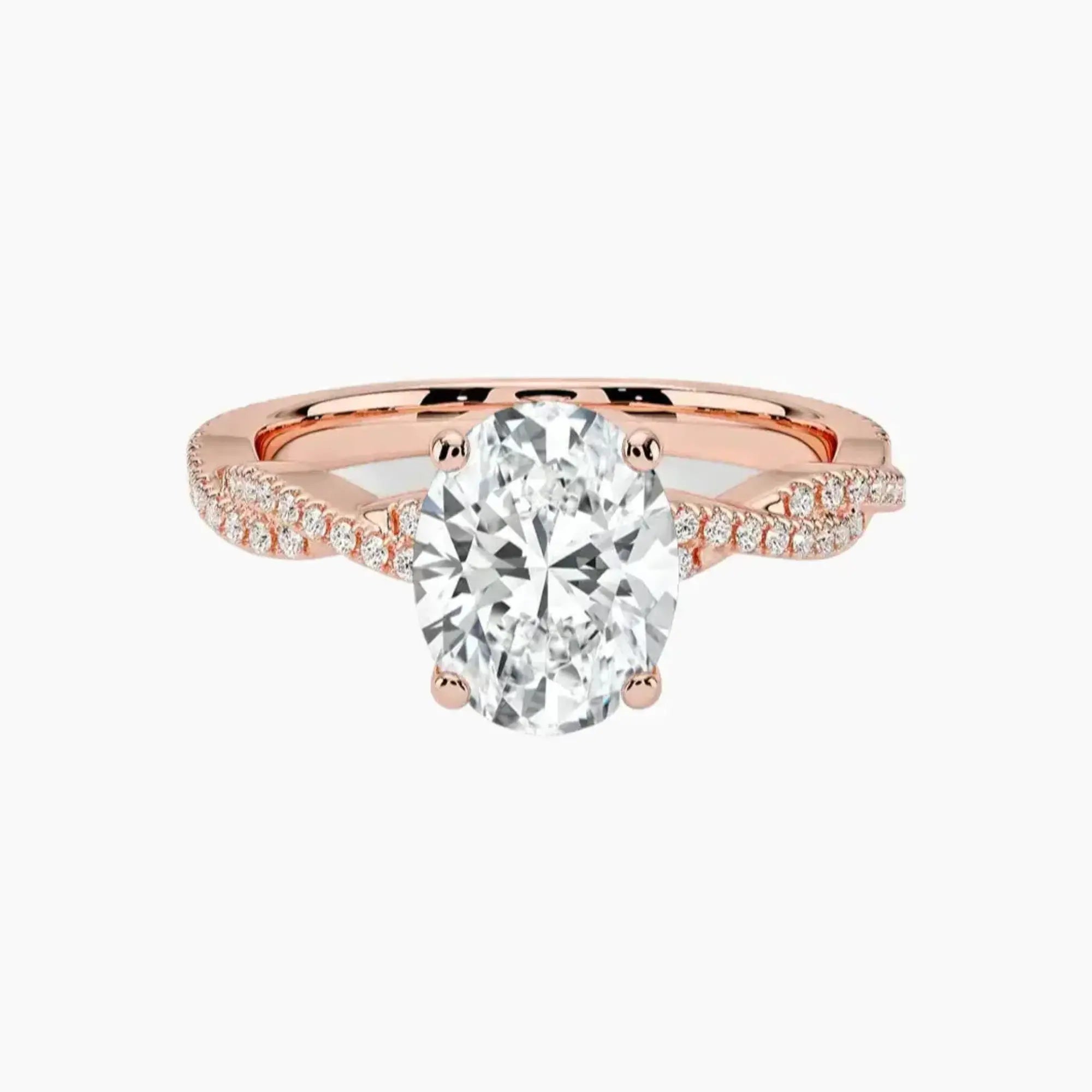 Cassia Oval Designer 1.5 Carat Lab Grown Diamond Engagement Ring in 14K White Gold