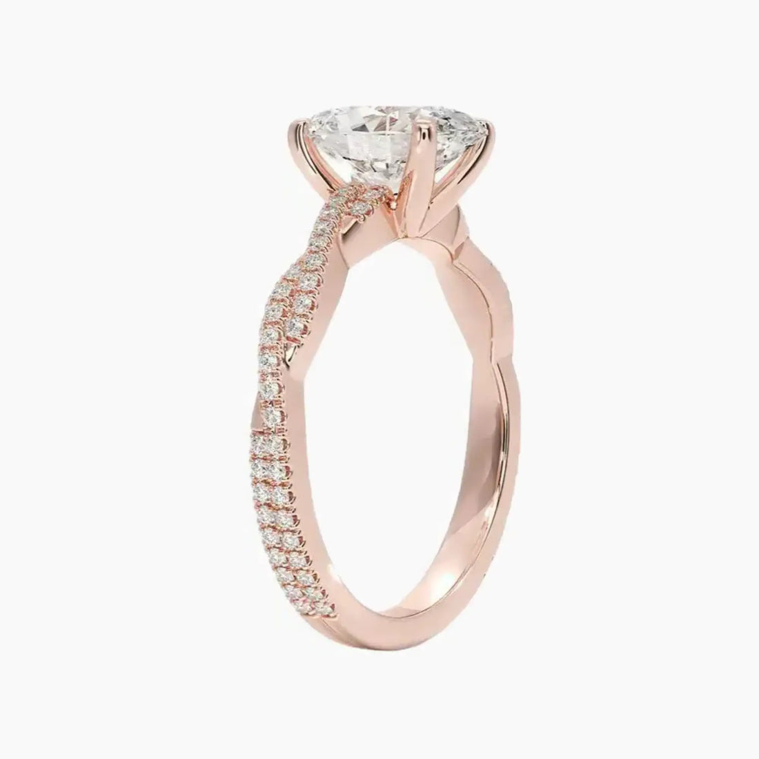 Briar Oval Designer 3 Carat Lab Grown Diamond Engagement Ring in 14K Rose Gold