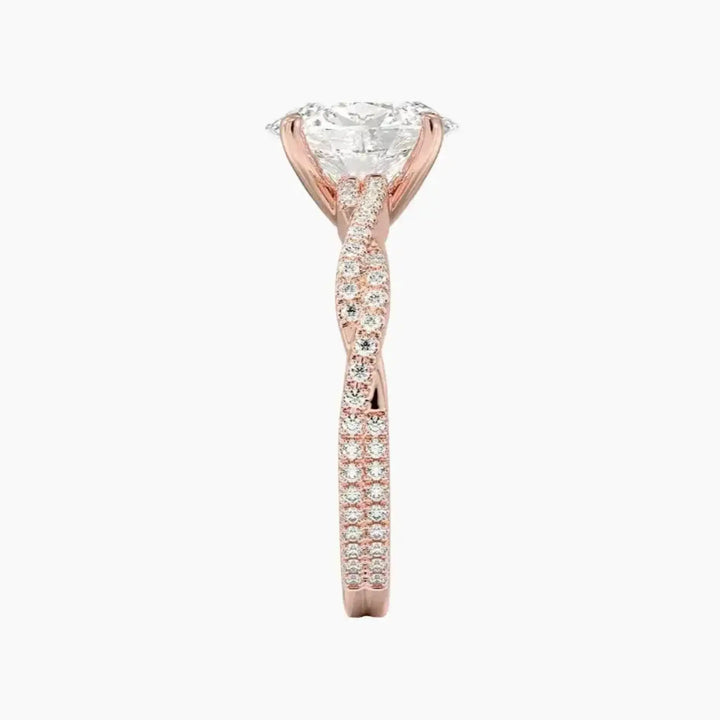 Briar Oval Designer 2.5 Carat Lab Grown Diamond Engagement Ring in 18K White Gold
