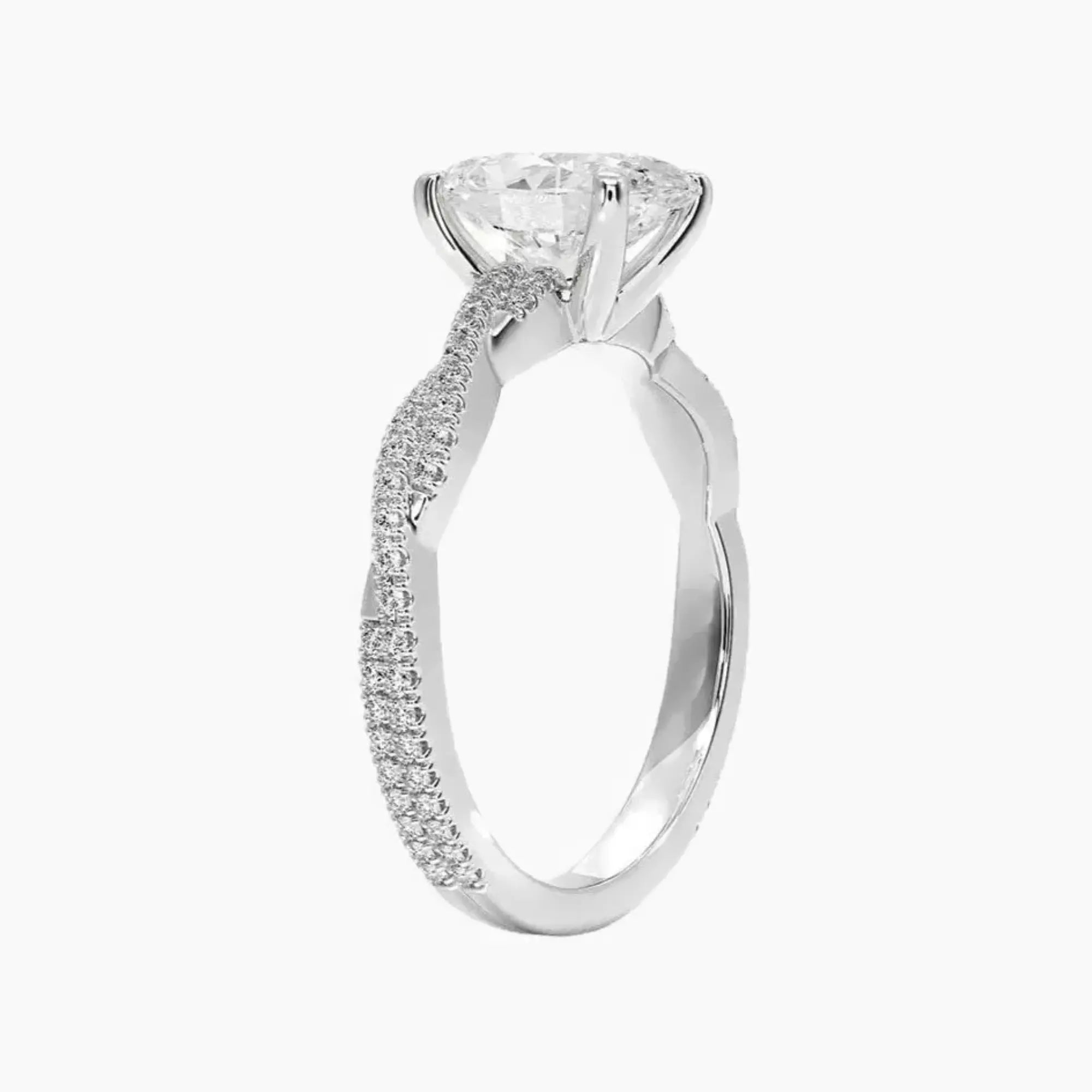 Cassia Oval Designer 2 Carat Lab Grown Diamond Engagement Ring in 18K Yellow Gold