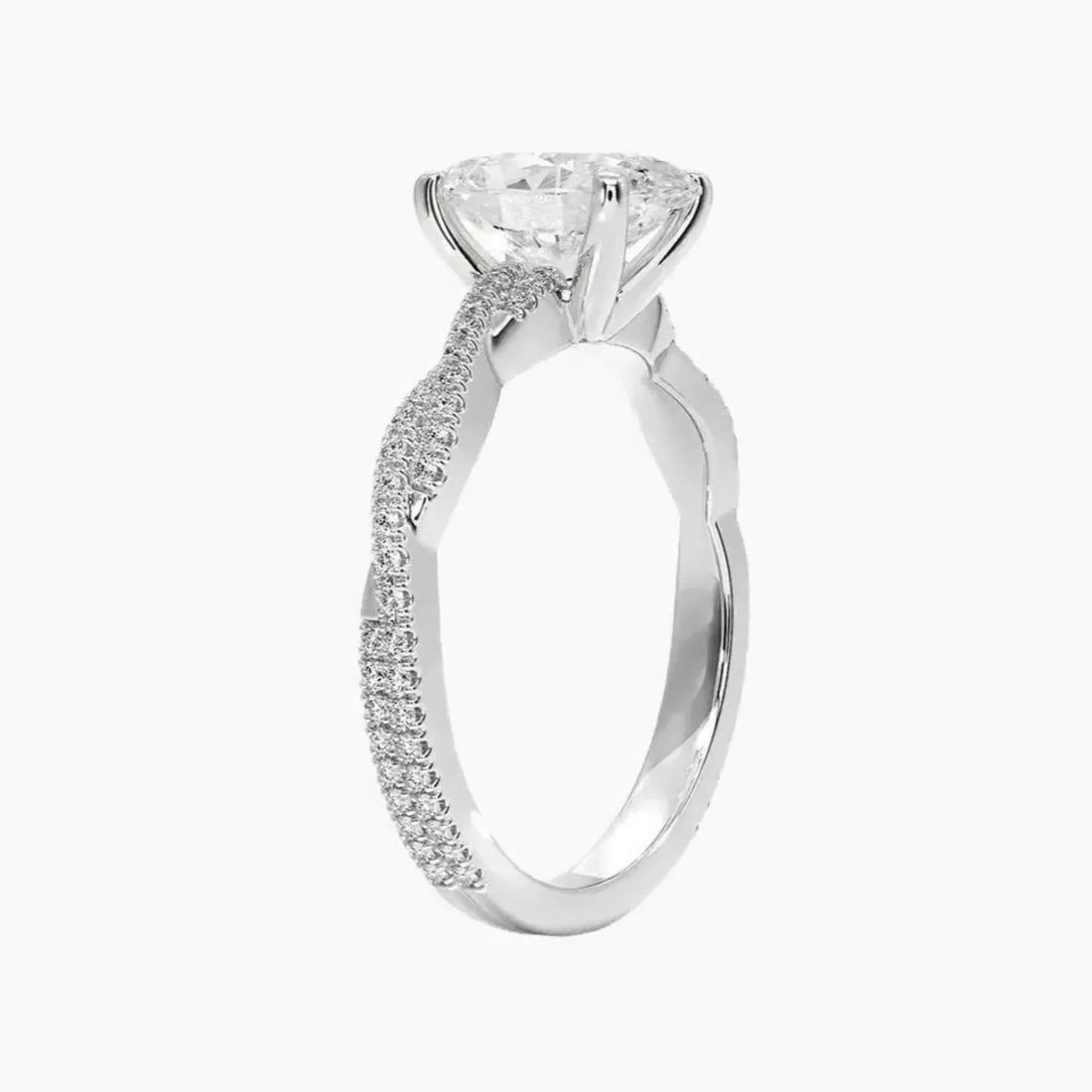 Briar Oval Designer 1.5 Carat Lab Grown Diamond Engagement Ring in 18K Yellow Gold
