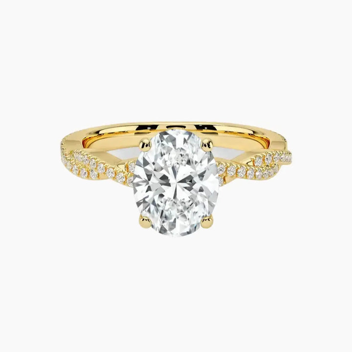Briar Oval Designer 2 Carat Lab Grown Diamond Engagement Ring in 18K Yellow Gold