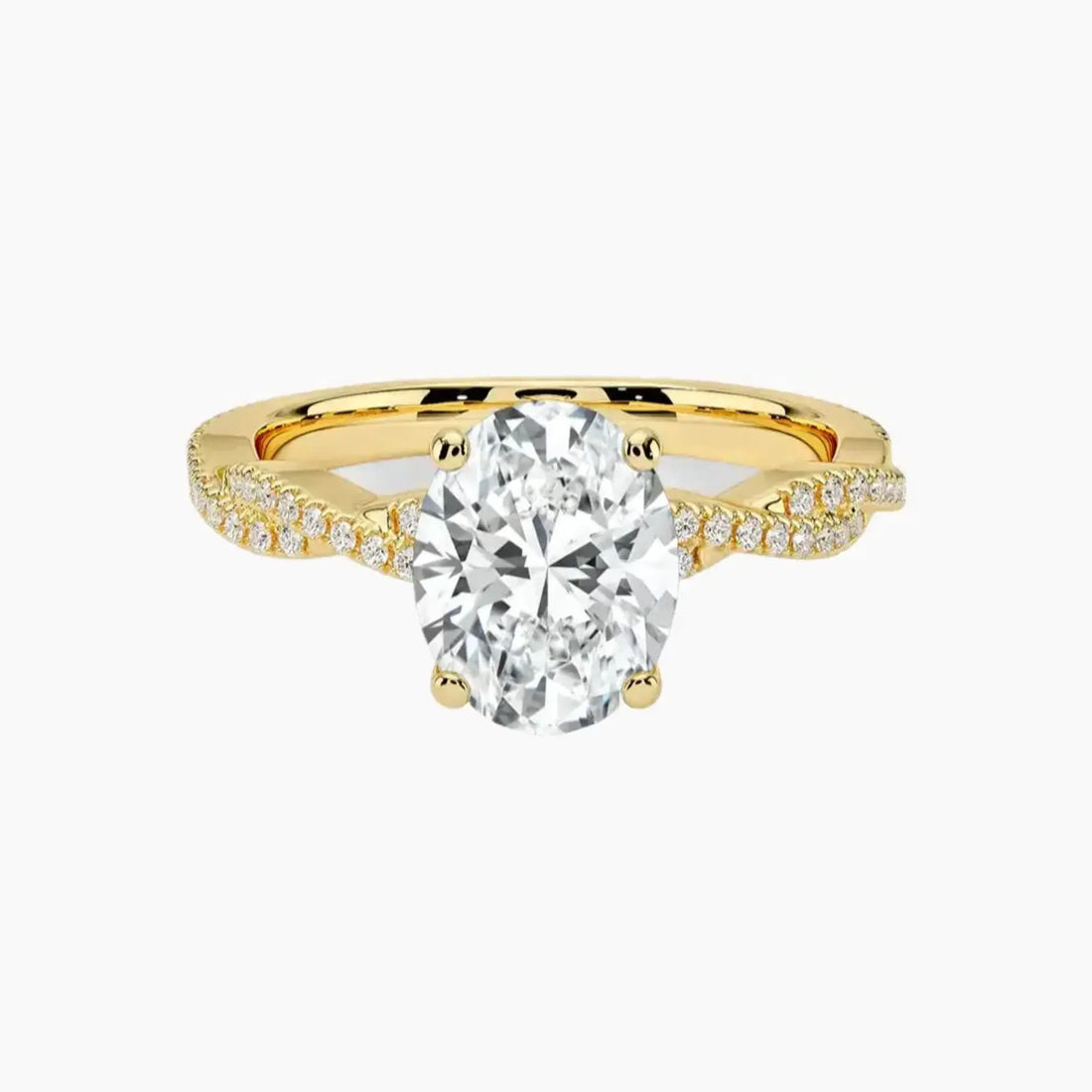 Cassia Oval Designer 1 Carat Lab Grown Diamond Engagement Ring in 18K Rose Gold