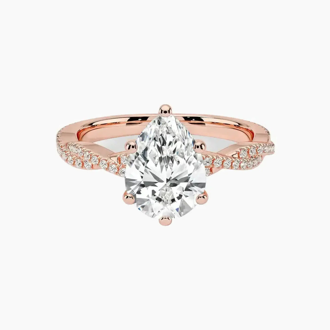 Cassia Pear Designer Diamond Ring Setting in 14K Yellow Gold
