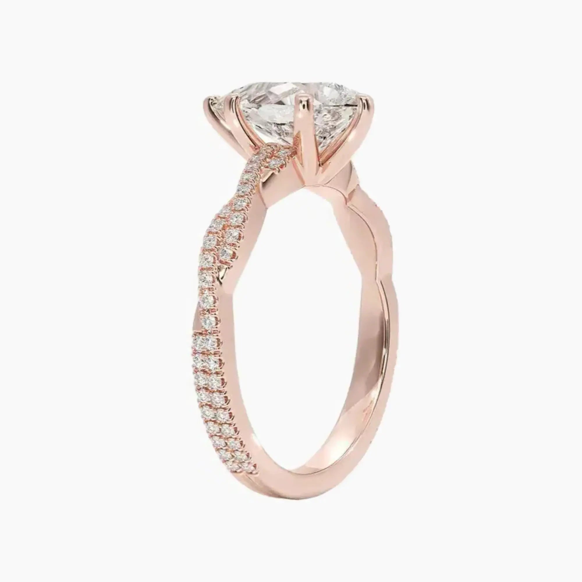 Cassia Pear Designer Diamond Ring Setting in 18K Rose Gold