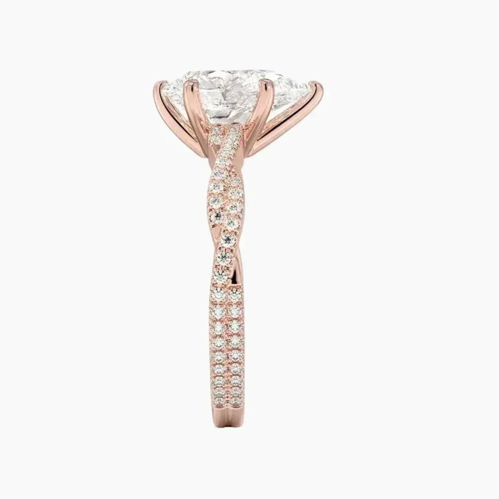 Briar Pear Designer 2.5 Carat Lab Grown Diamond Engagement Ring in 18K White Gold