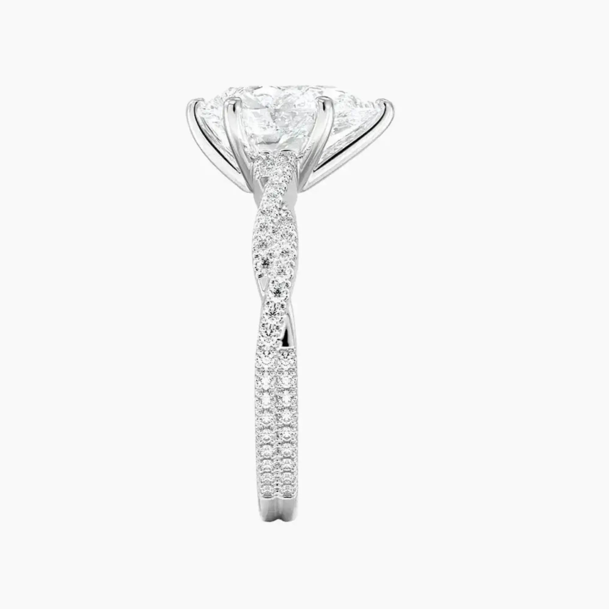 Briar Pear Designer 1.5 Carat Lab Grown Diamond Engagement Ring in 14K White Gold